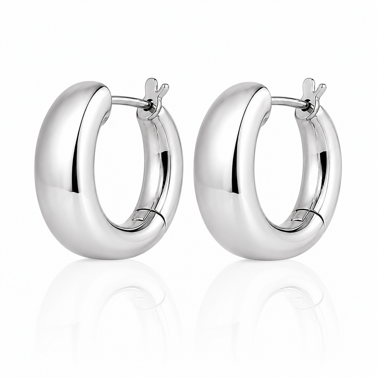9ct White Gold Hoop Earrings