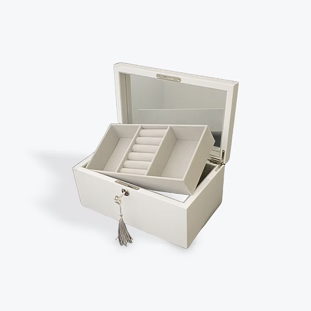 White Rectangle Jewellery Box