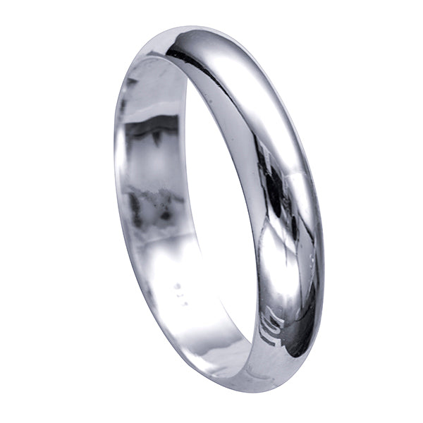 Sterling Silver 3mm Half Round Wedding Ring, Size V