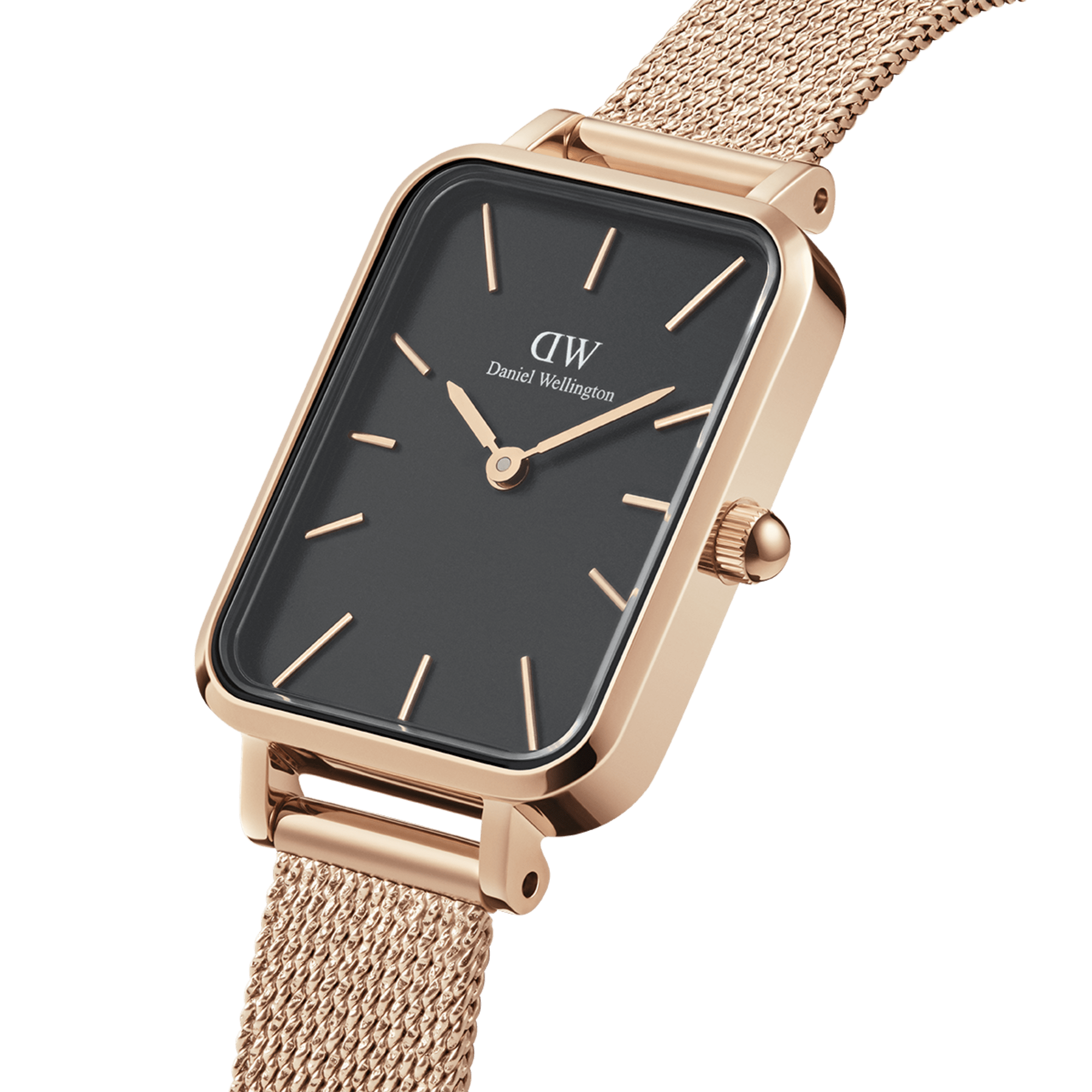 Daniel Wellington Quadro 20X26 Pressed Melrose Rose Gold and Black Watch