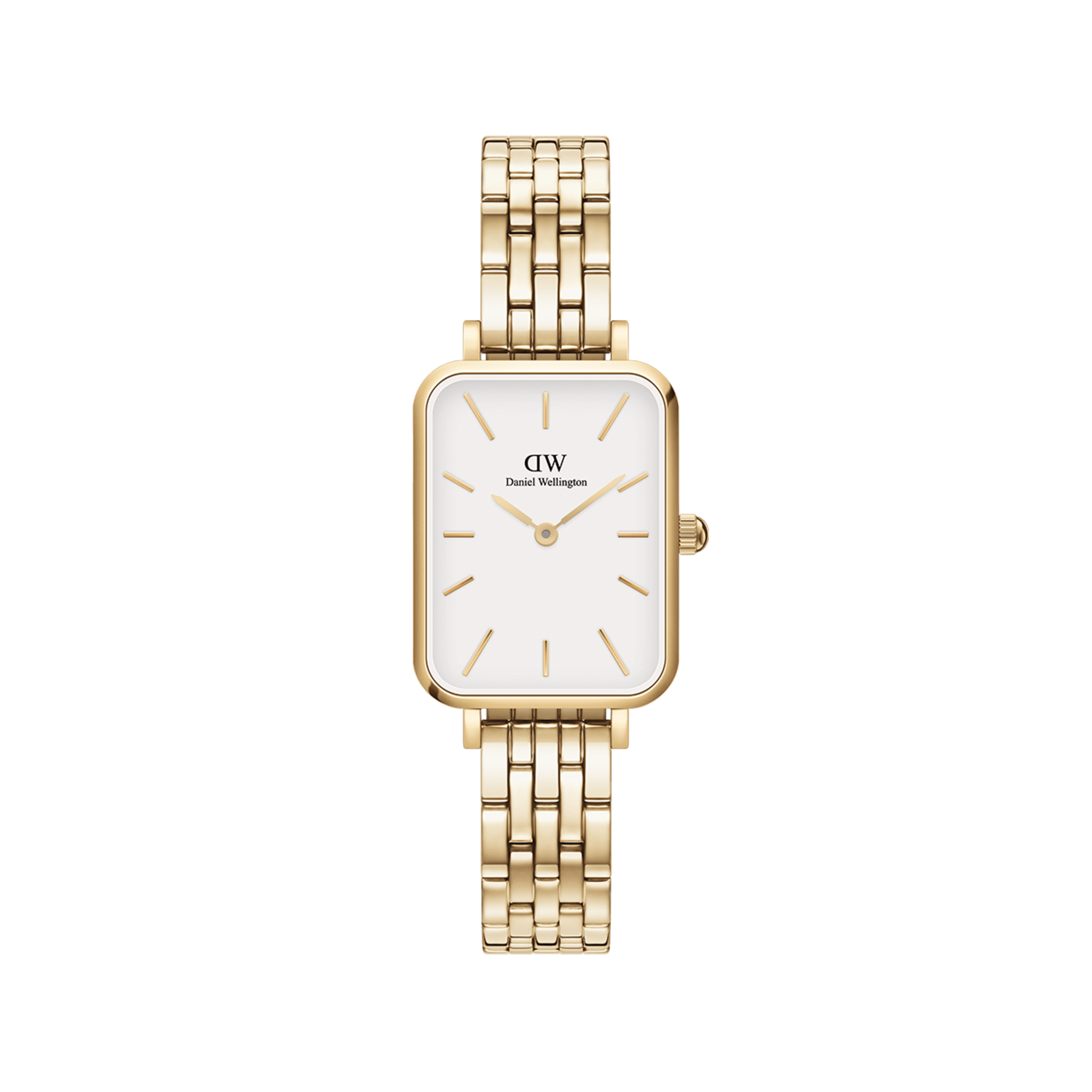 Daniel Wellington Quadro 20x26 Link Gold and White Watch