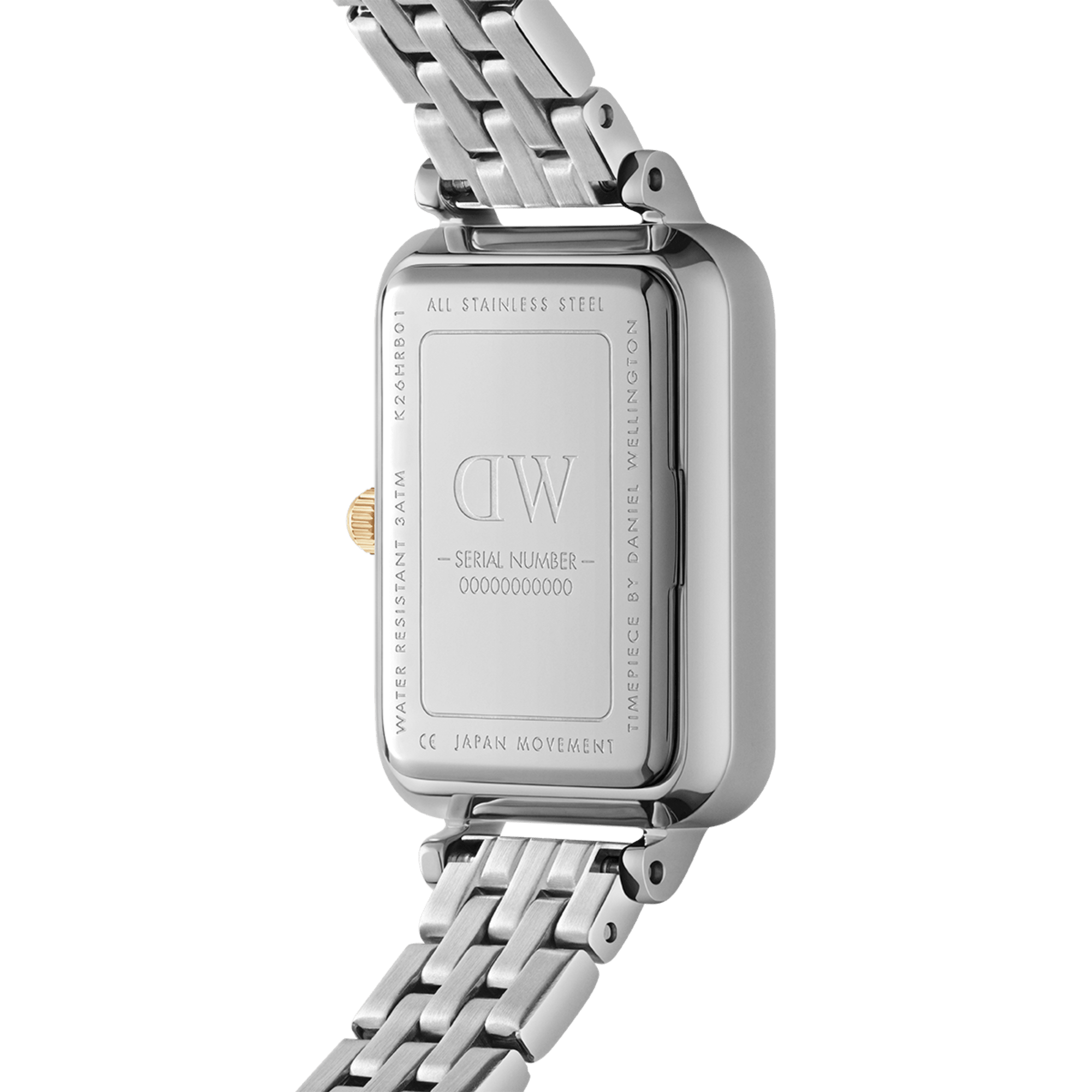 Daniel Wellington Quadro Lumine 20x26 5-Link Gold and Silver White Watch
