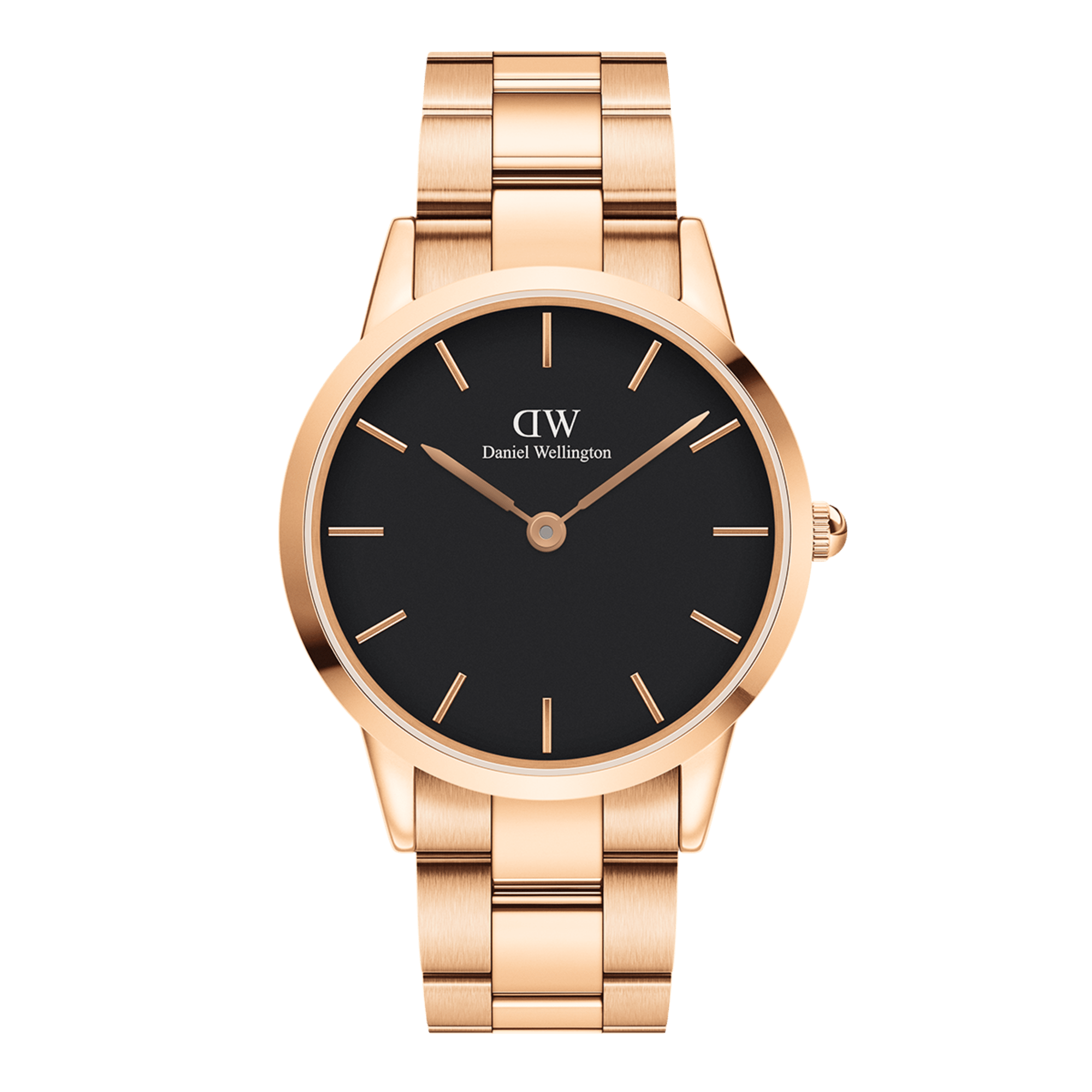 Daniel Wellington Iconic Link 36 Rose Gold and Black Watch