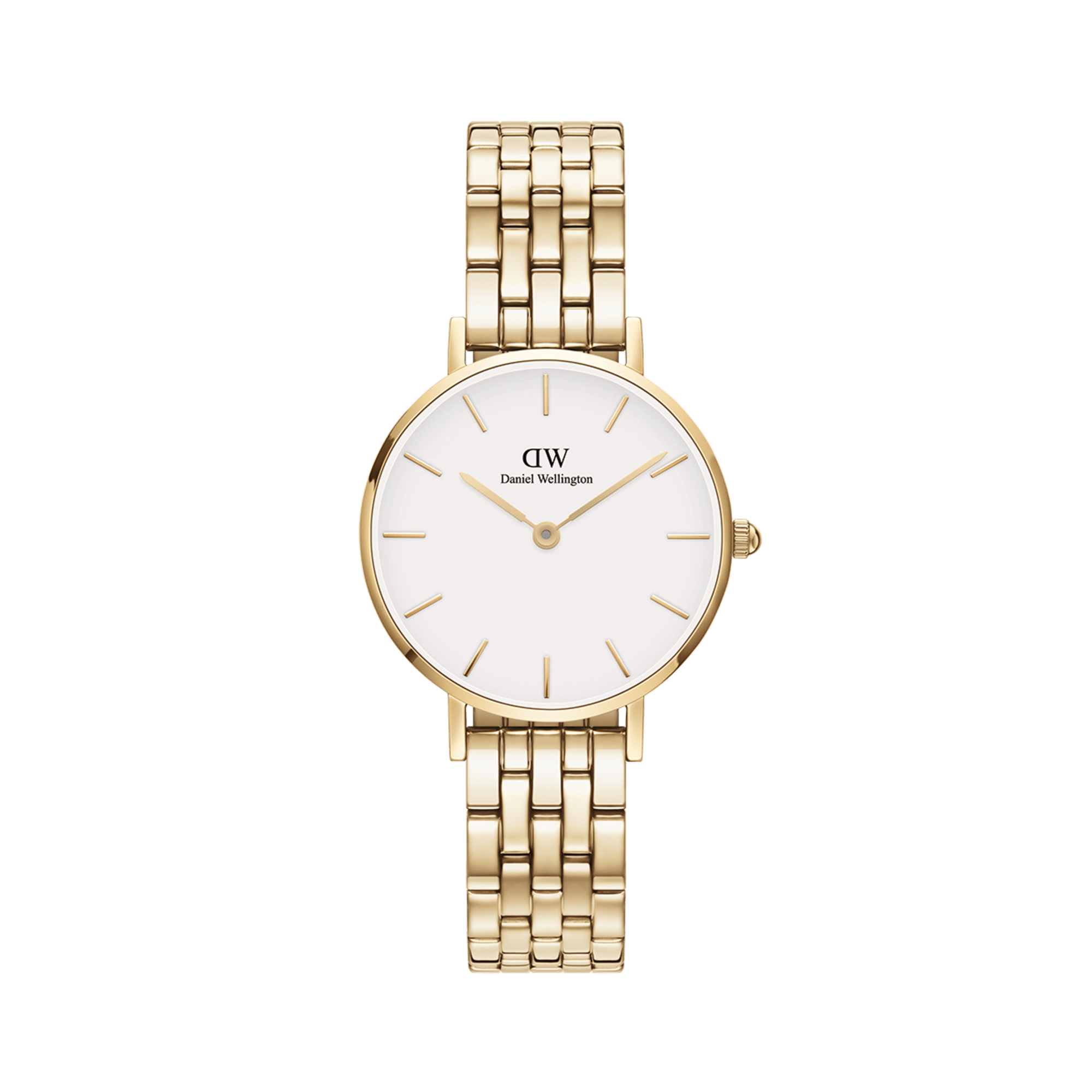 Daniel Wellington Petite 28 5-Link Gold and White Watch