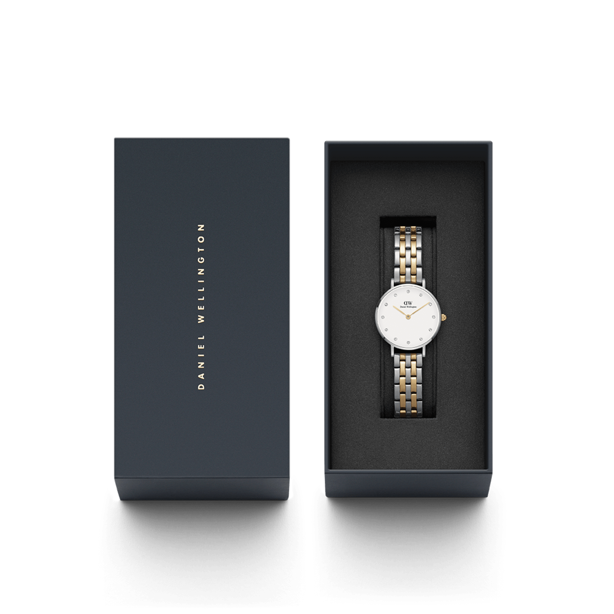 Daniel Wellington Petite Lumine 28 5-Link Gold and Silver White Watch