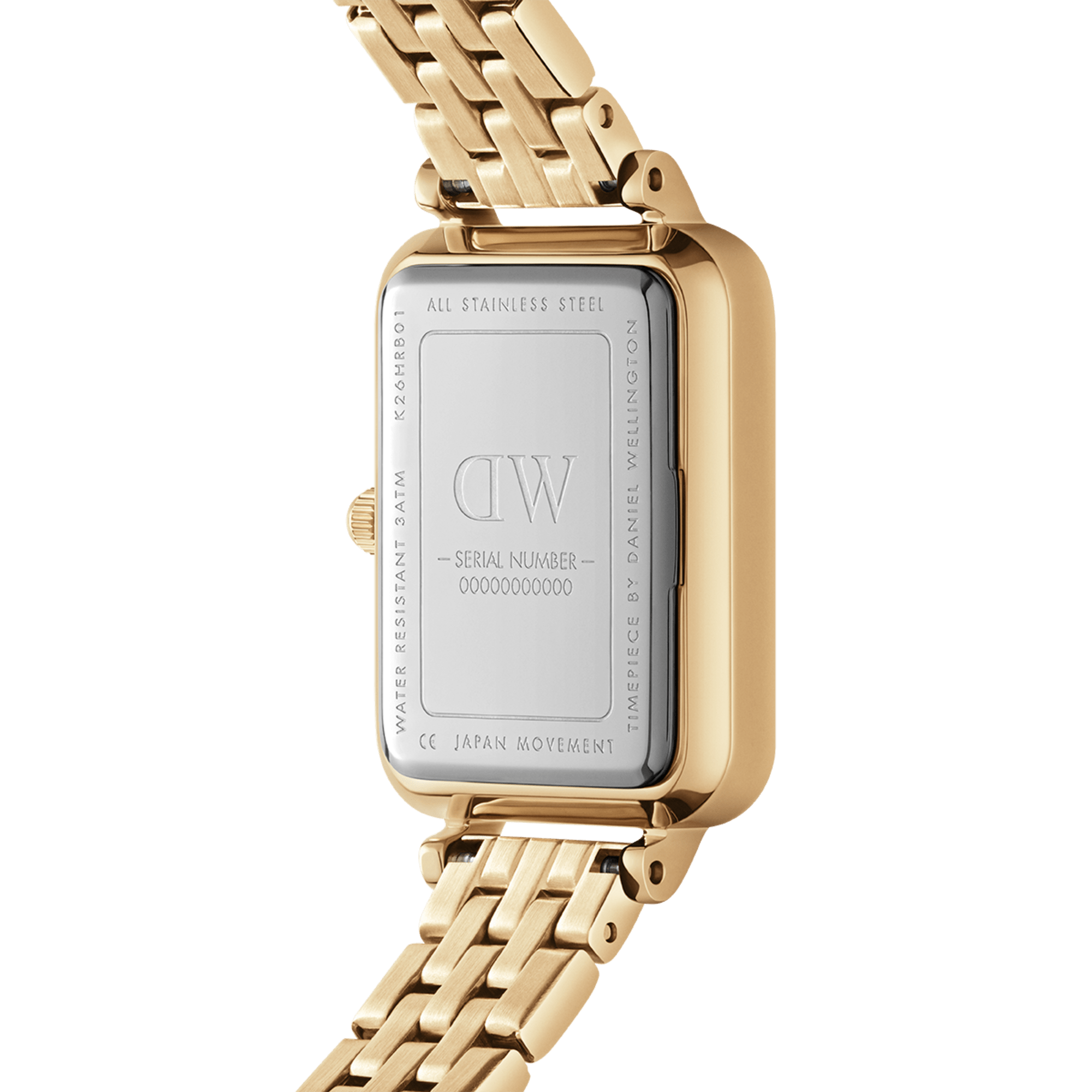 Daniel Wellington Quadro 20x26 Link Gold and White Watch