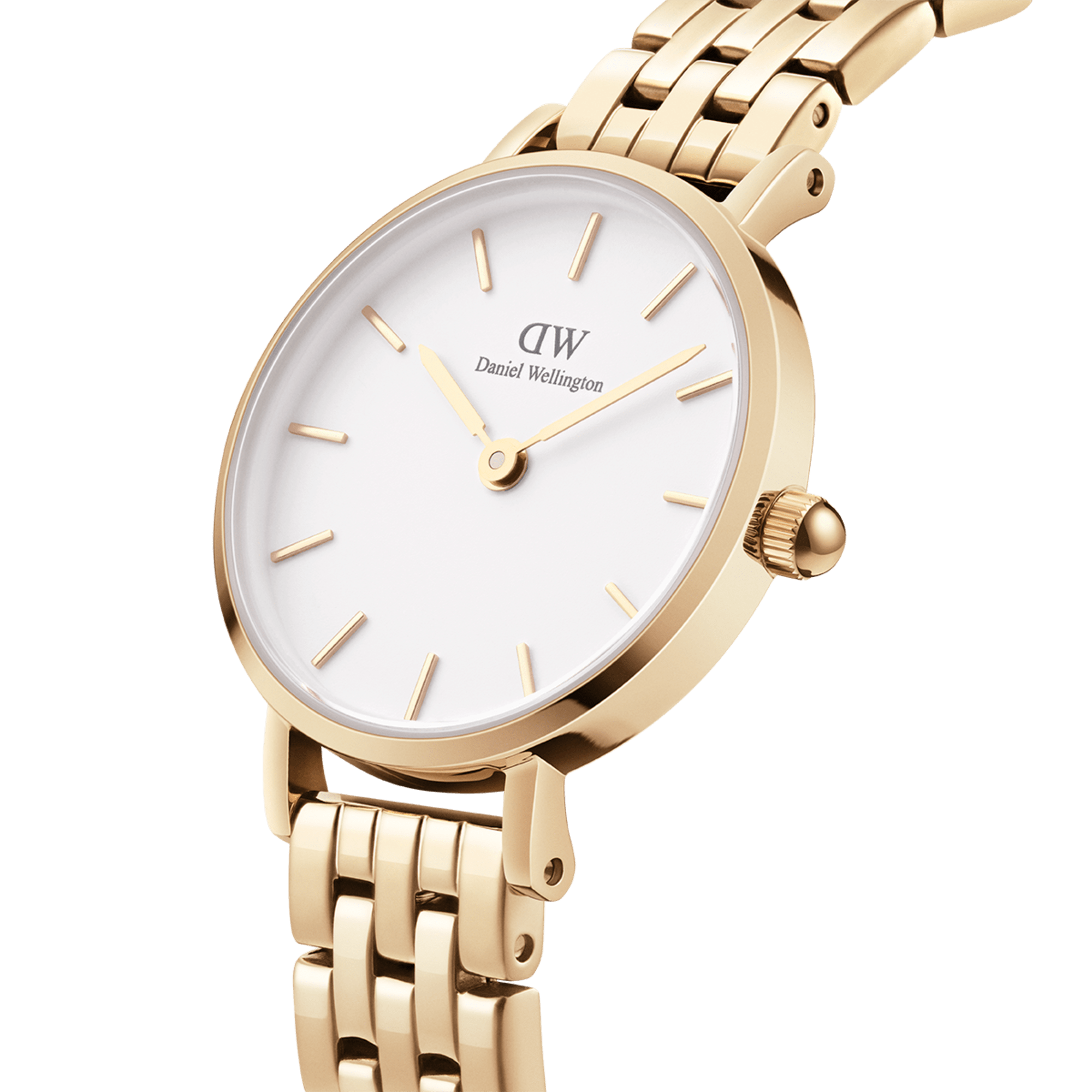 Daniel Wellington Petite 28 5-Link Gold and White Watch