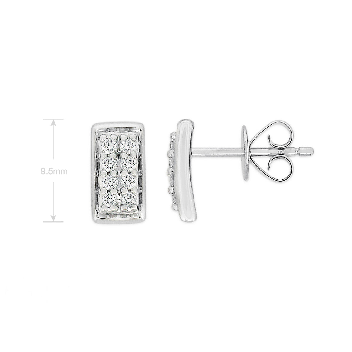 9ct White Gold 0.20Ct Diamond Stud Earrings