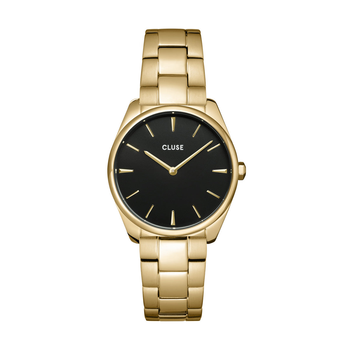 CLUSE Feroce Petite Steel Black and Yellow Gold Watch, CW11208