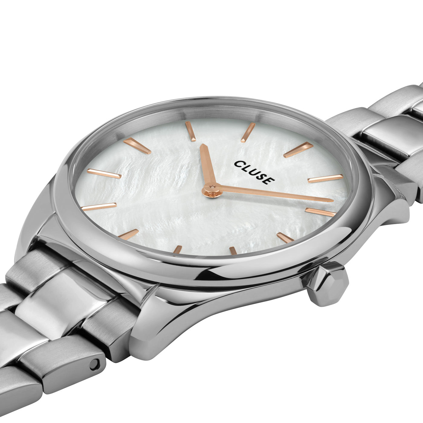 CLUSE Feroce Petite Silver White Pearl and Steel Watch, CW11211