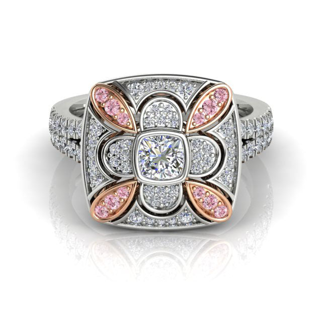 18 Carat White & Rose Gold, Argyle Pink Diamond Ring.