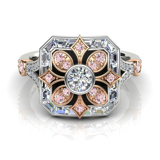 18 Carat White & Rose Gold, Argyle Pink & White Diamond Ring.