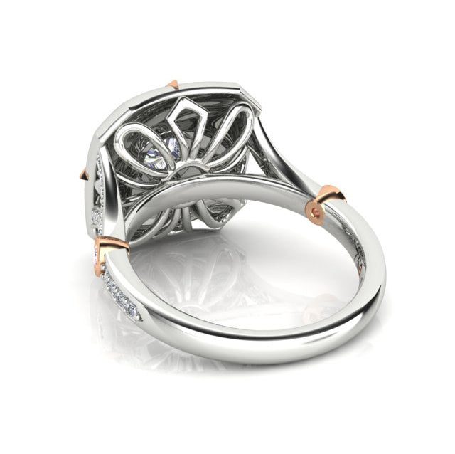 18 Carat White & Rose Gold, Argyle Pink & White Diamond Ring.