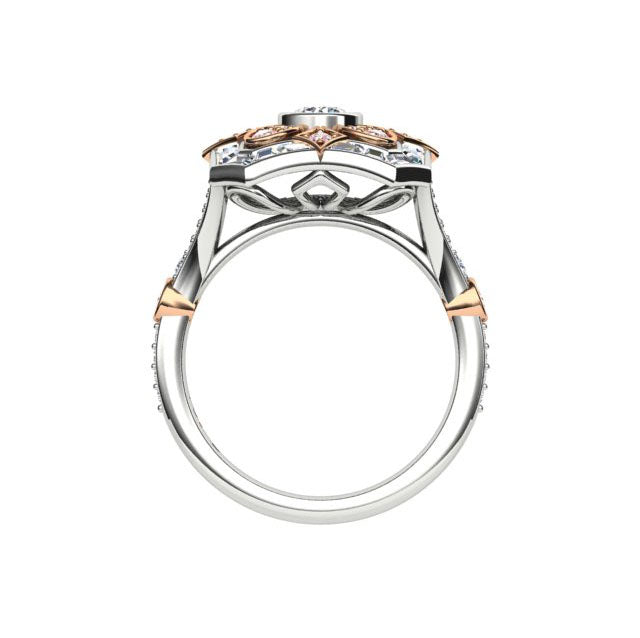 18 Carat White & Rose Gold, Argyle Pink & White Diamond Ring.