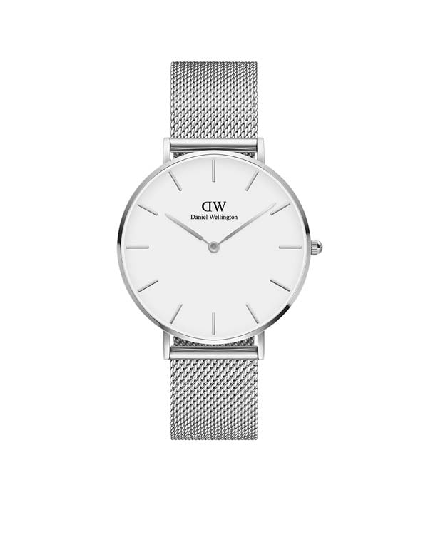 Daniel Wellington Petite 36 Sterling Silver and White Watch