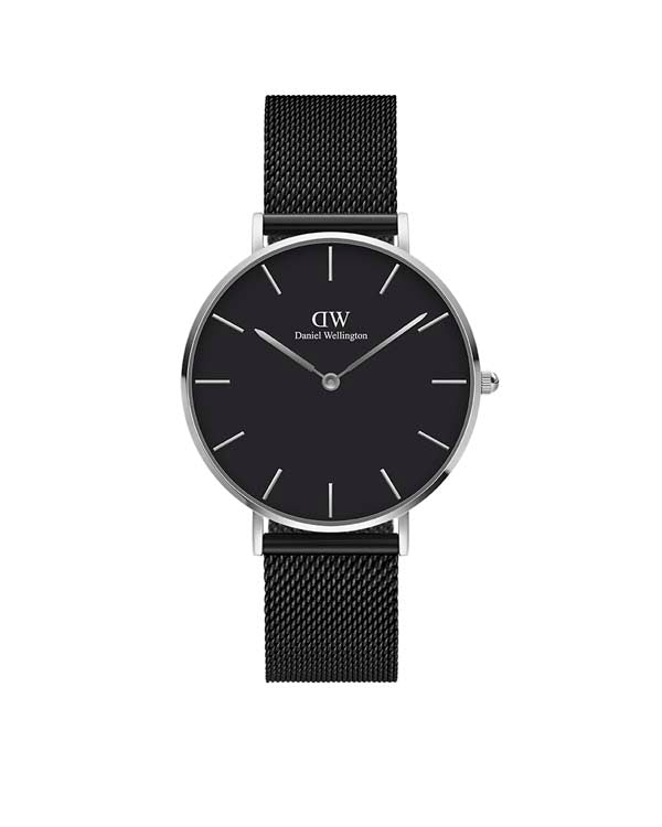 Daniel Wellington Petite 36 Ashfield Silver and Black Watch