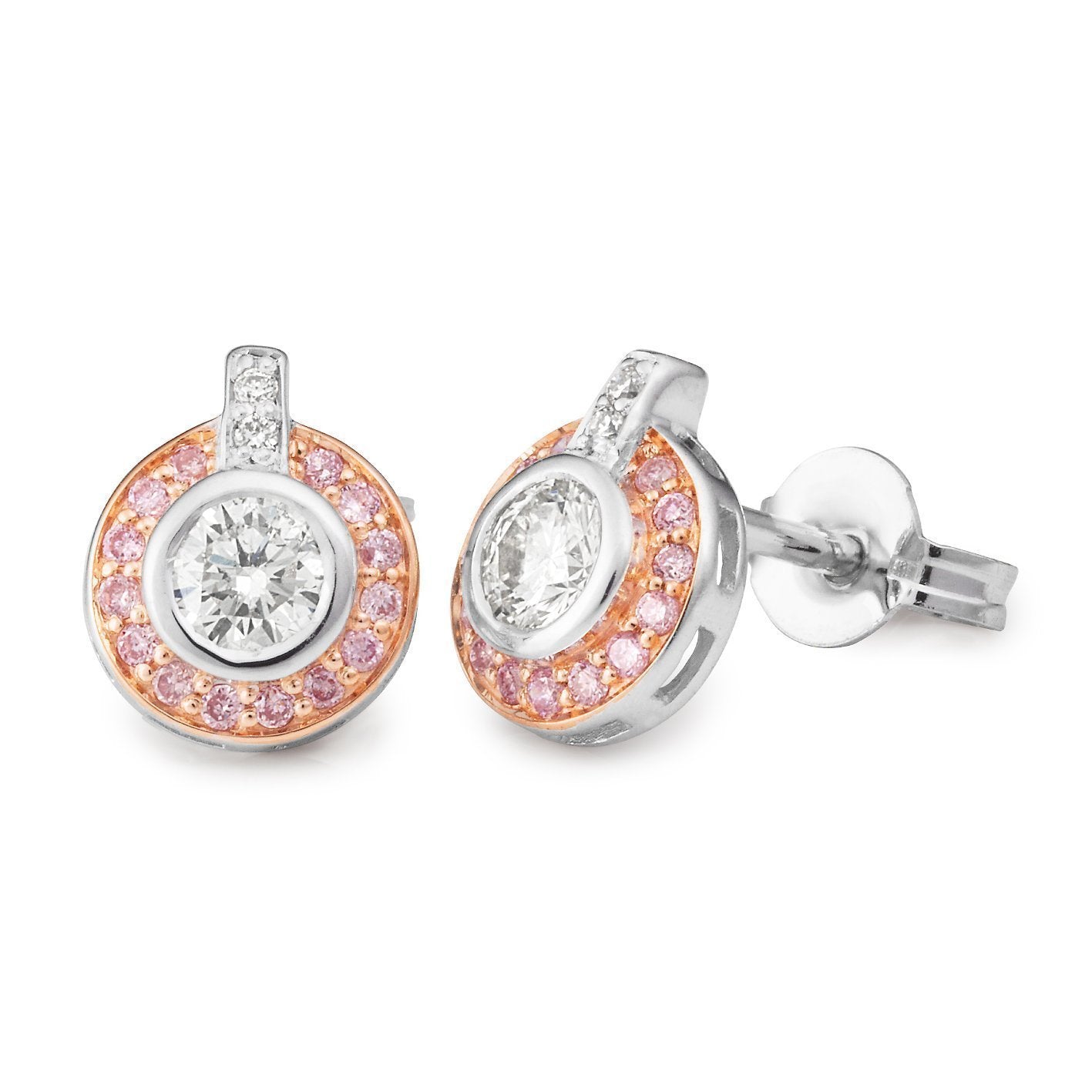 9ct Rose Gold 'Pink Caviar' Argyle Diamond stud earrings, 0.46ct total