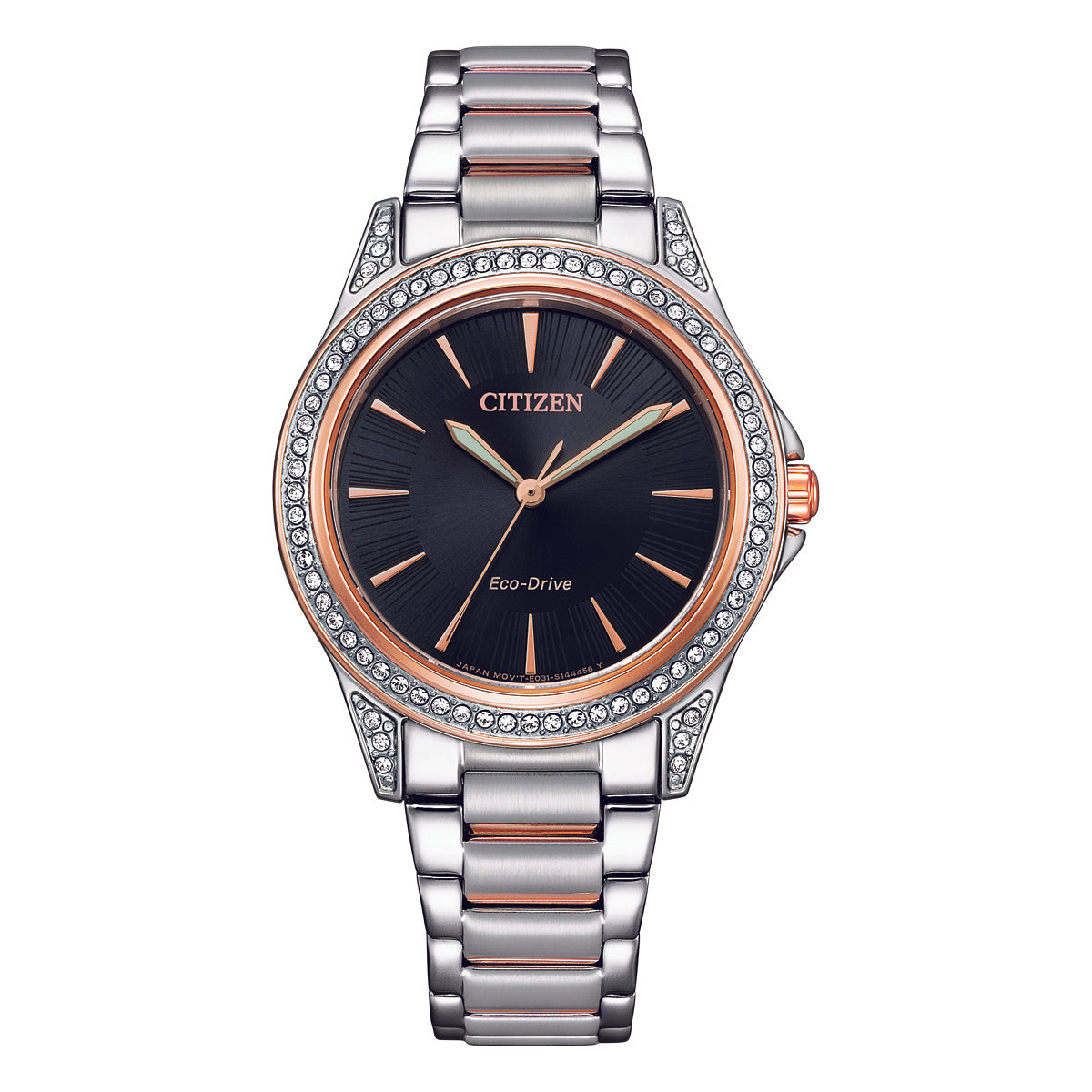 Citizen Eco-Drive Black Sunray Dial Watch, 34mm