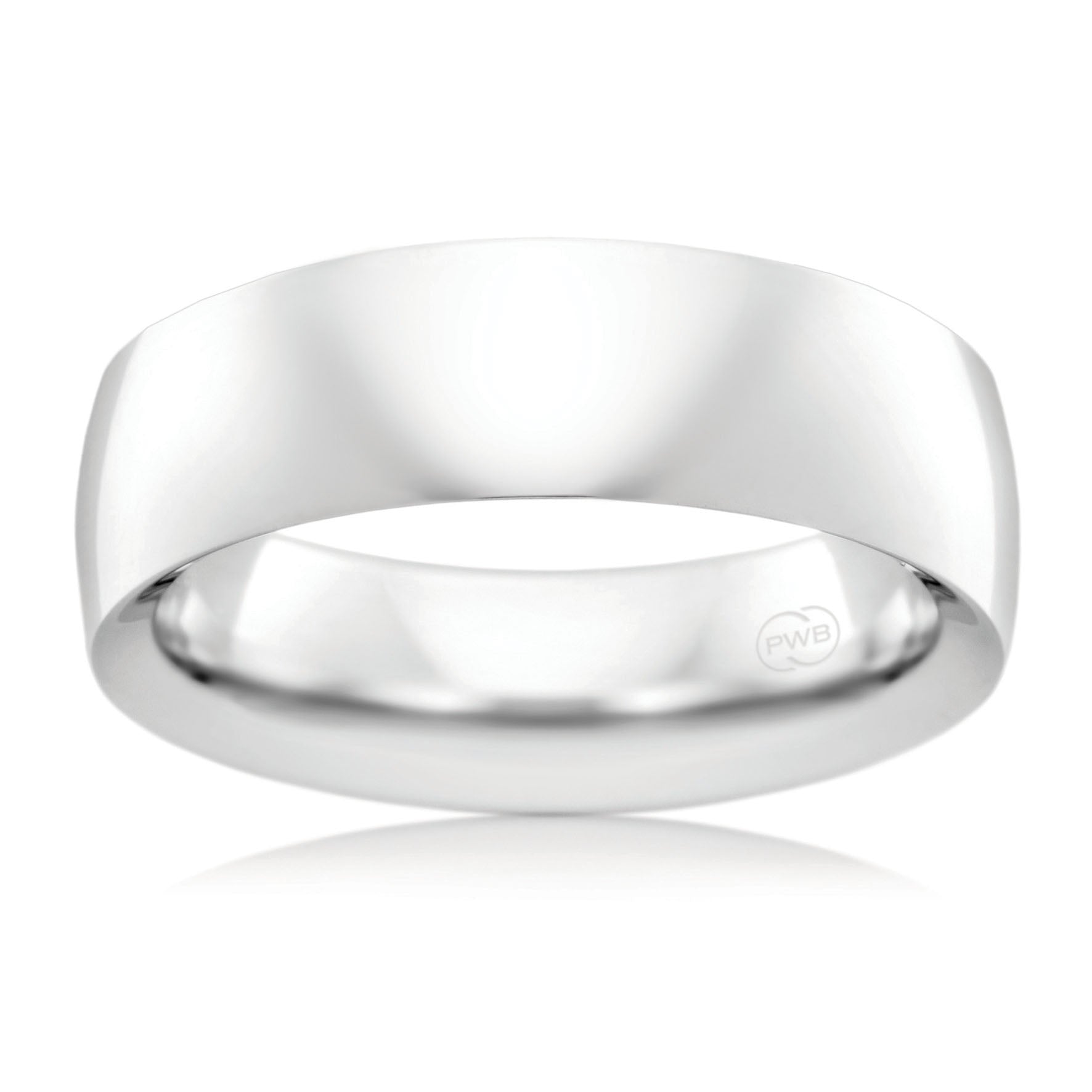 9ct White Gold 4mm Orion Wedding Band, Polished Finish, size X