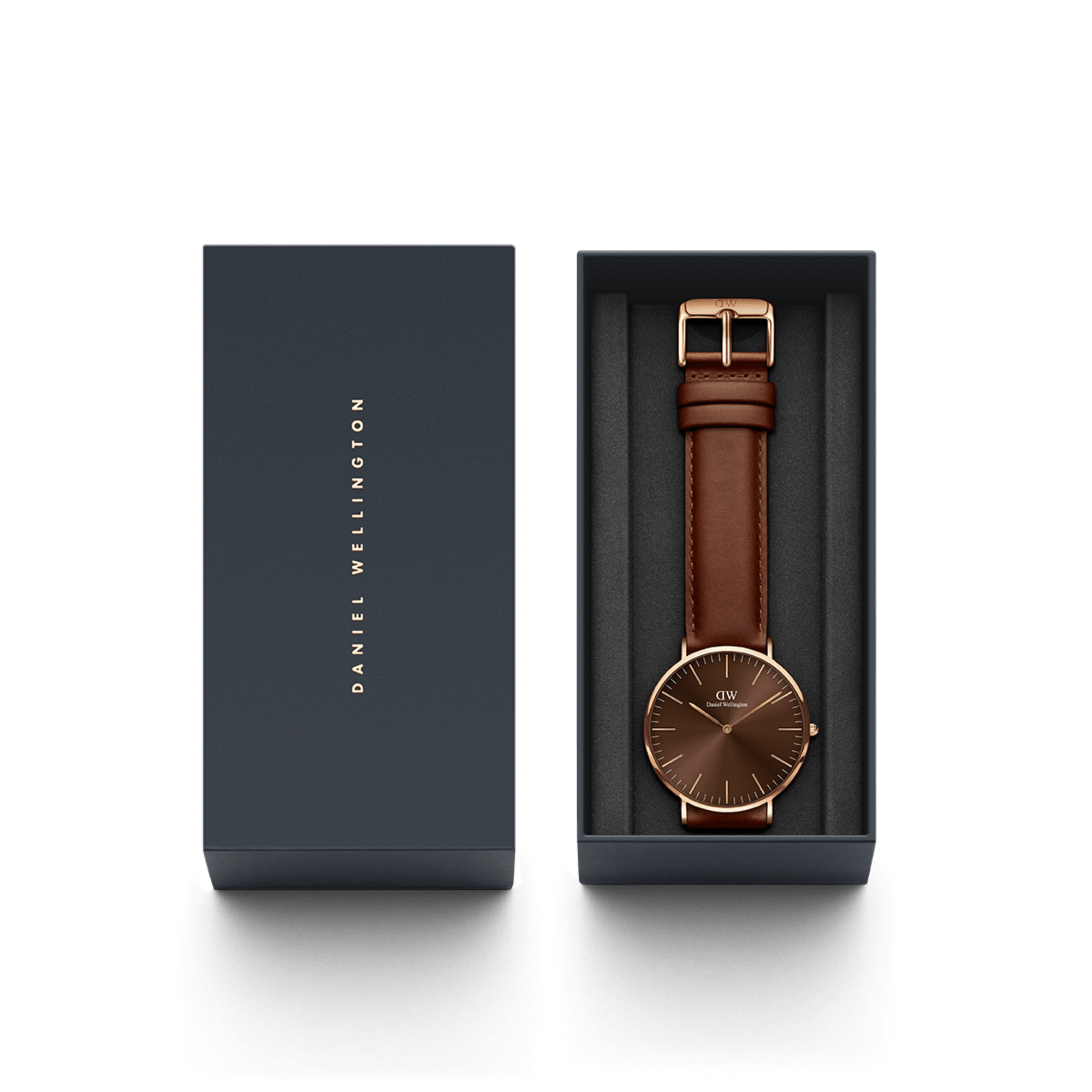 Daniel Wellington Classic 40 St Mawes Rose Gold and Amber Watch