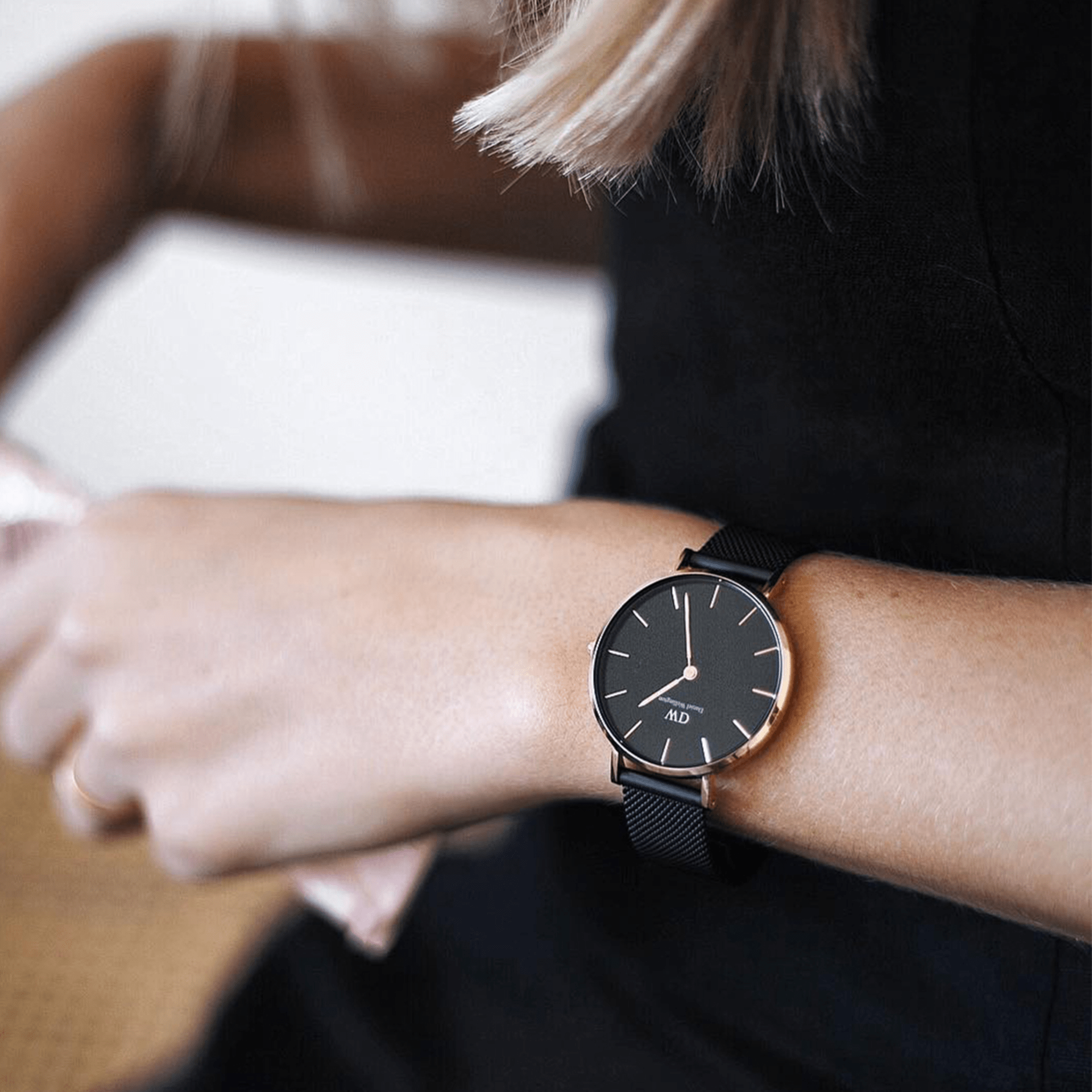 Daniel Wellington Petite 32 Ashfield Rose Gold and Black Watch