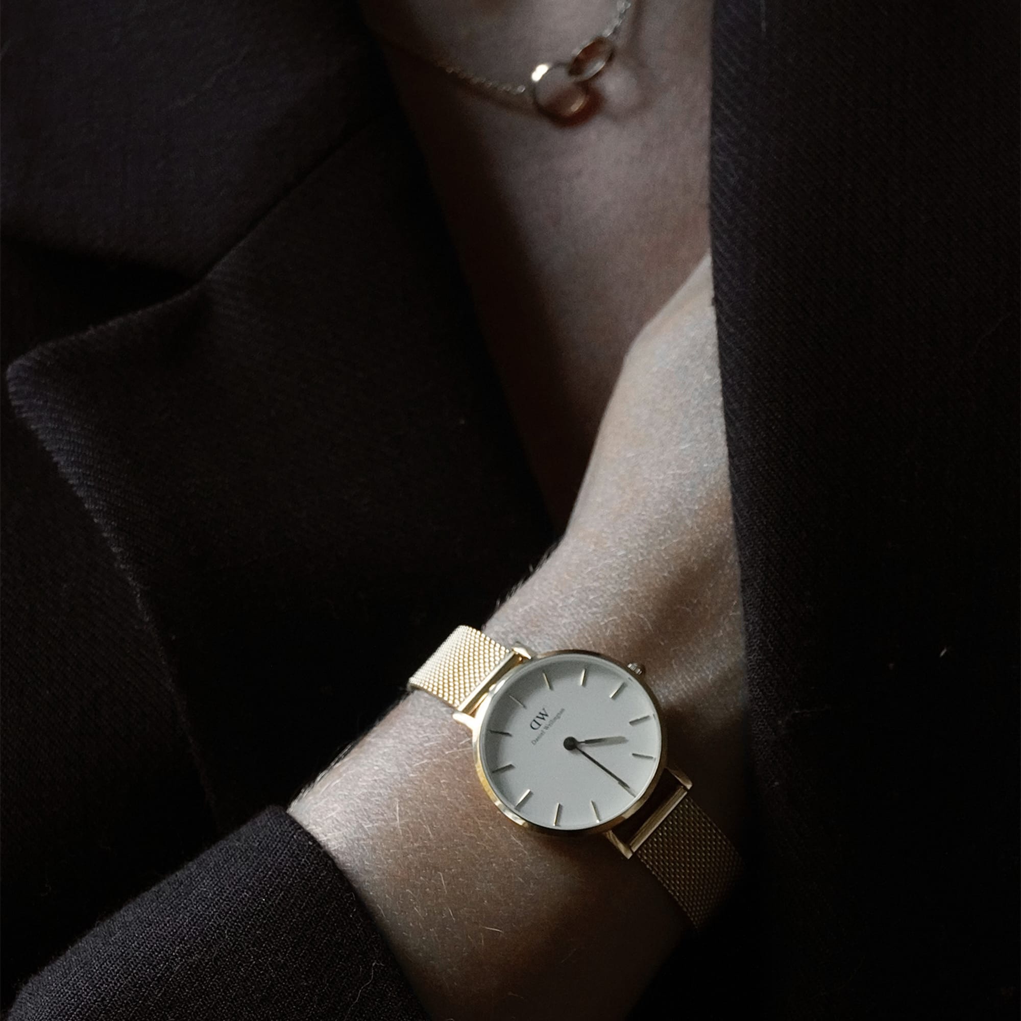 Daniel Wellington Petite 36 Evergold Gold and White Watch