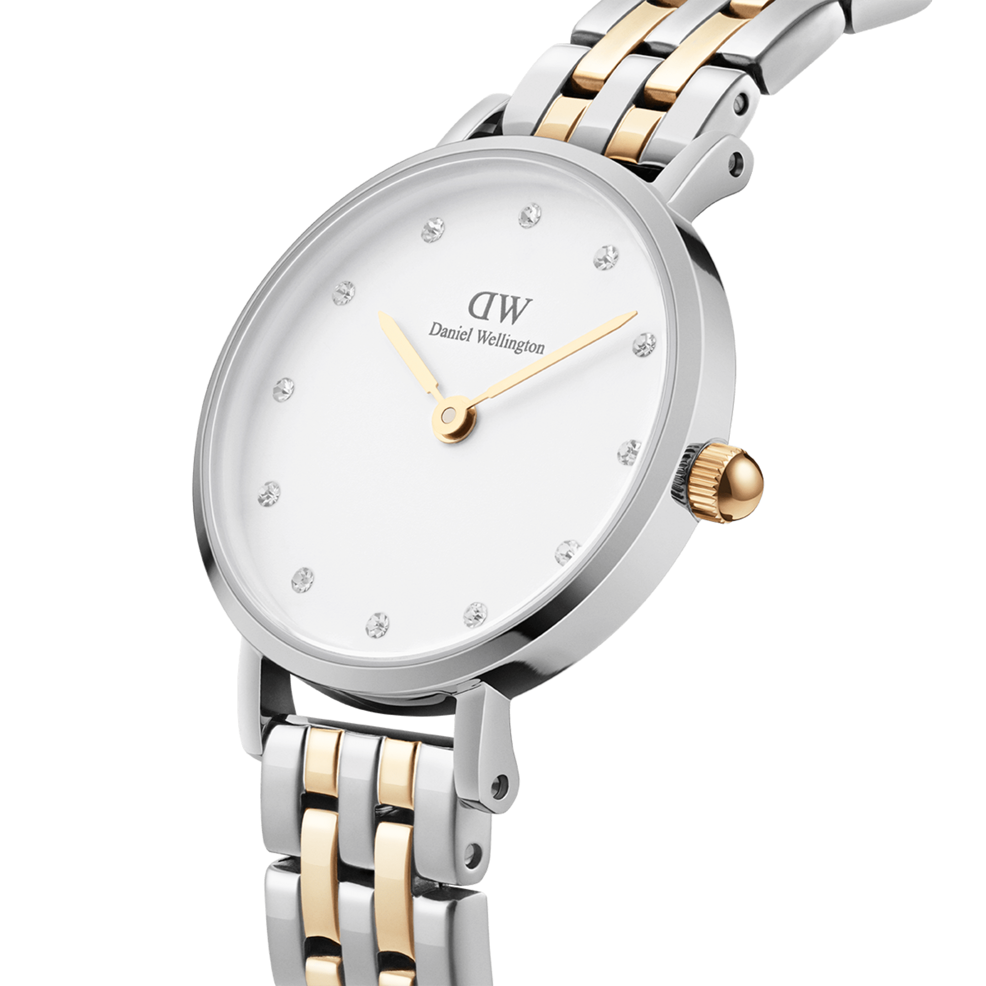 Daniel Wellington Petite Lumine 28 5-Link Gold and Silver White Watch