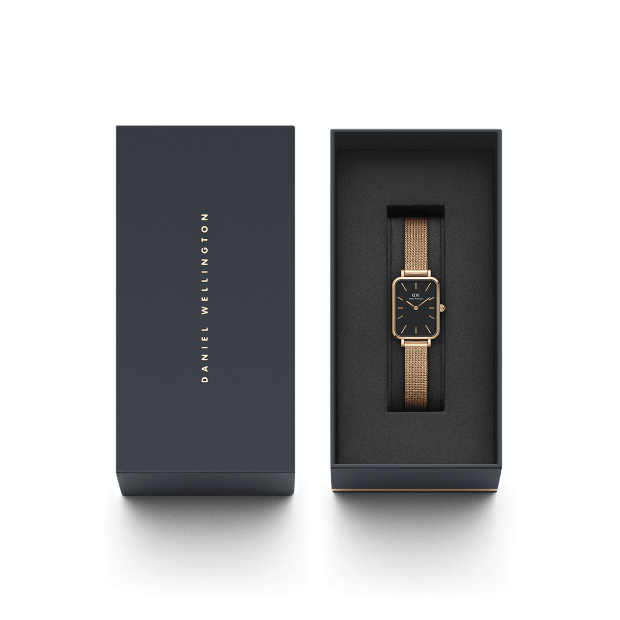 Daniel Wellington Quadro 20X26 Pressed Melrose Rose Gold and Black Watch