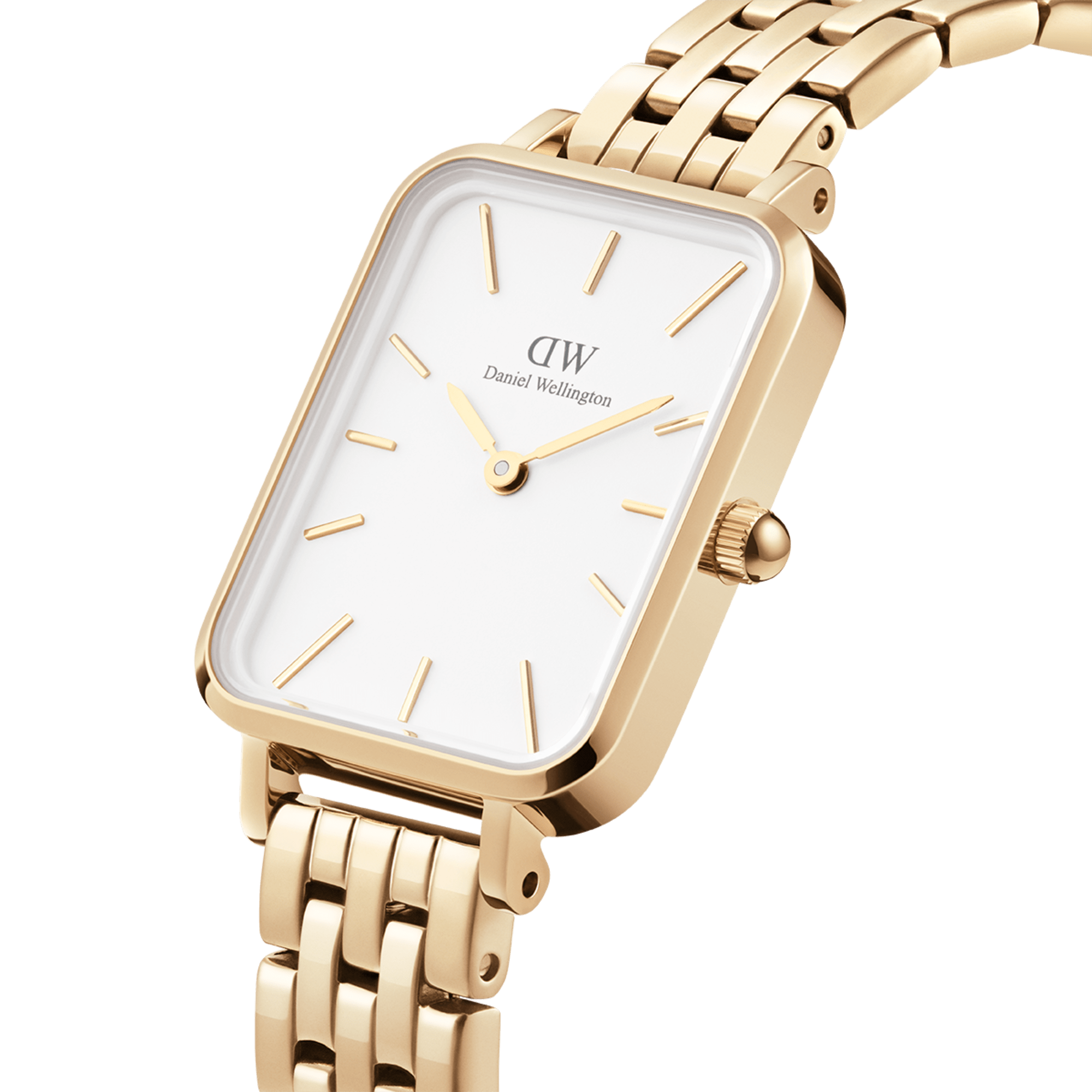 Daniel Wellington Quadro 20x26 Link Gold and White Watch