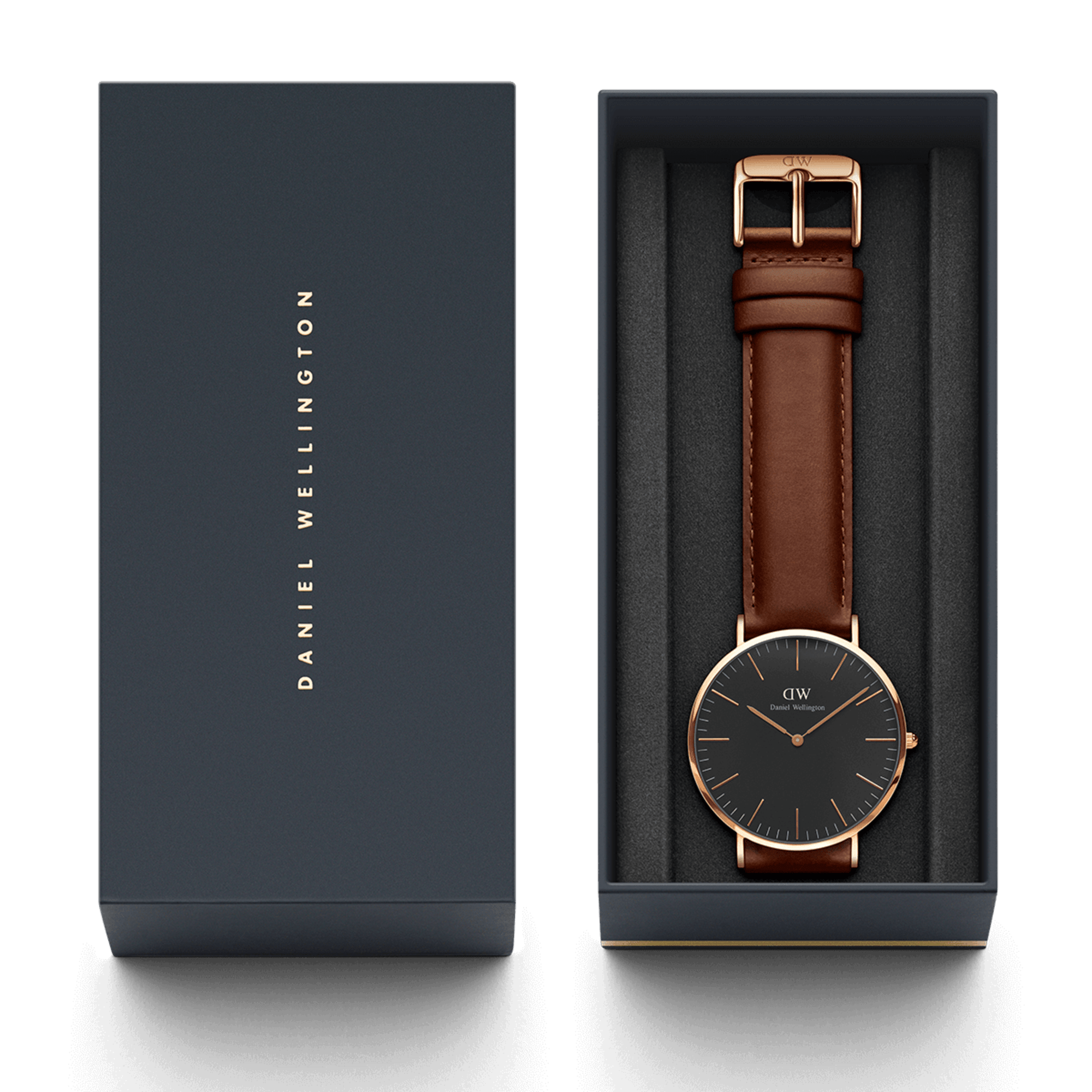 Daniel Wellington Classic 40 St Mawes Rose Gold and Black Watch