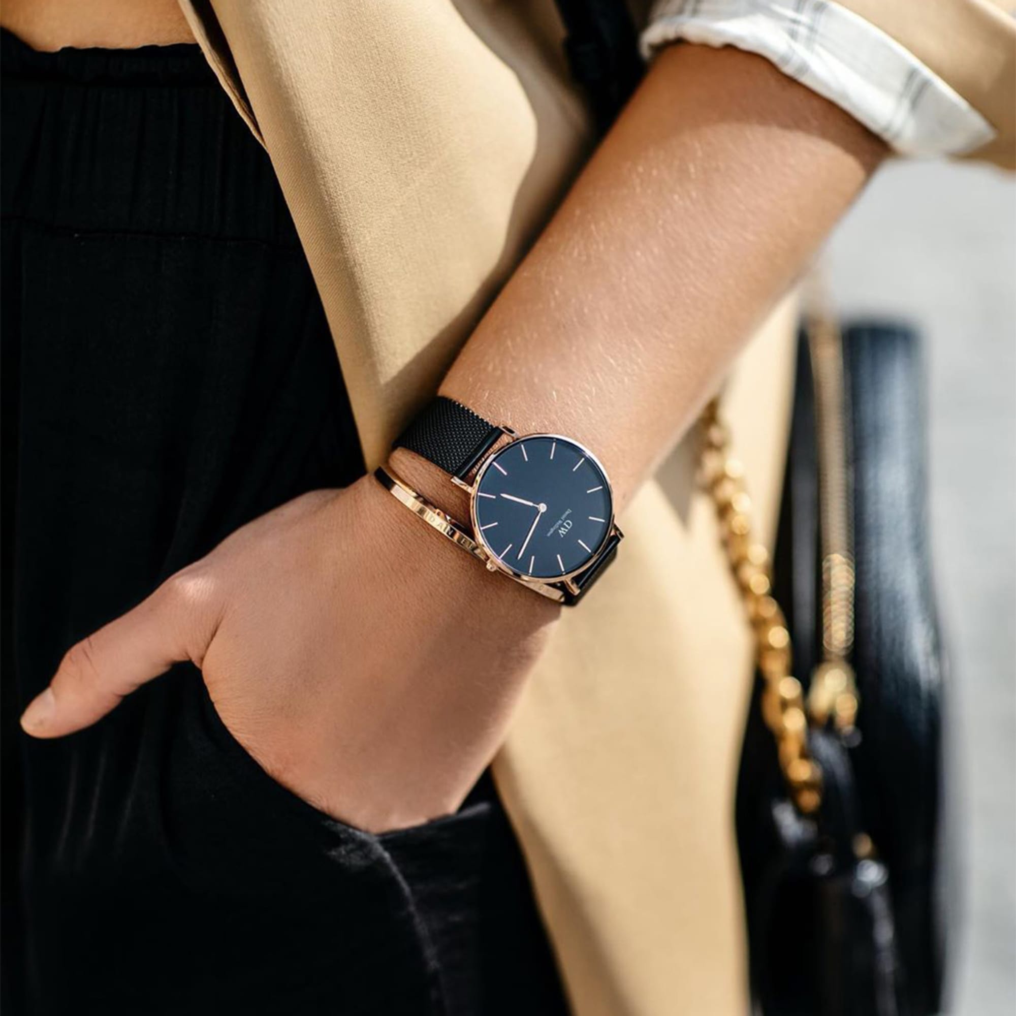 Daniel Wellington Petite 32 Ashfield Rose Gold and Black Watch