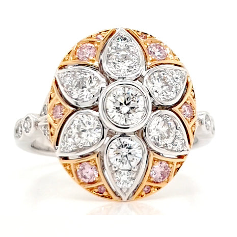 18 carat White & Rose Gold, Argyle Pink Diamond Ring.