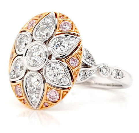 18 carat White & Rose Gold, Argyle Pink Diamond Ring.