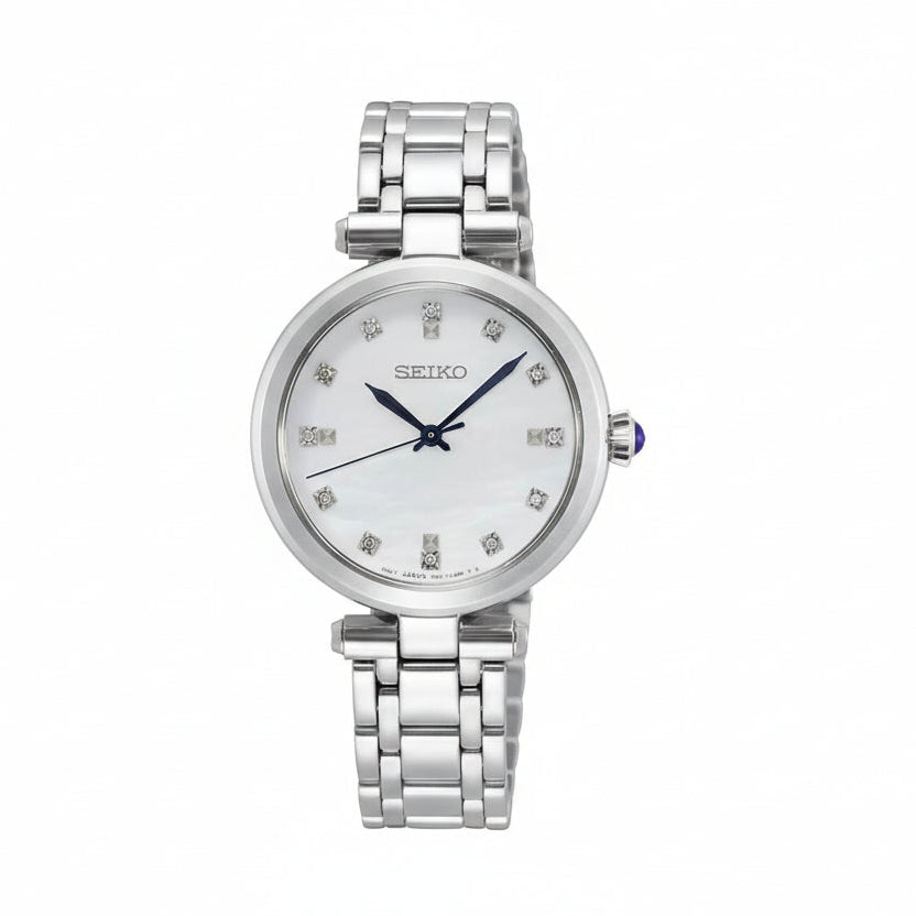 Seiko Ladies Conceptual 30mm Stainless Steel Dress Watch Sapphire Crystal SRZ529P
