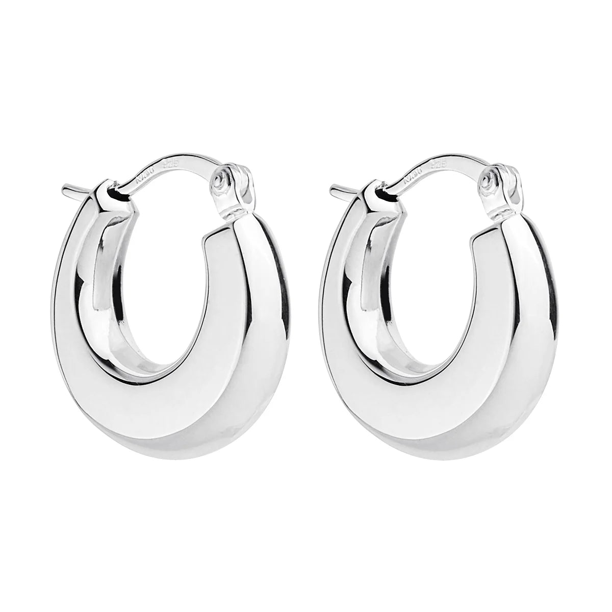 Sterling Silver Flat sided Hoop earring
