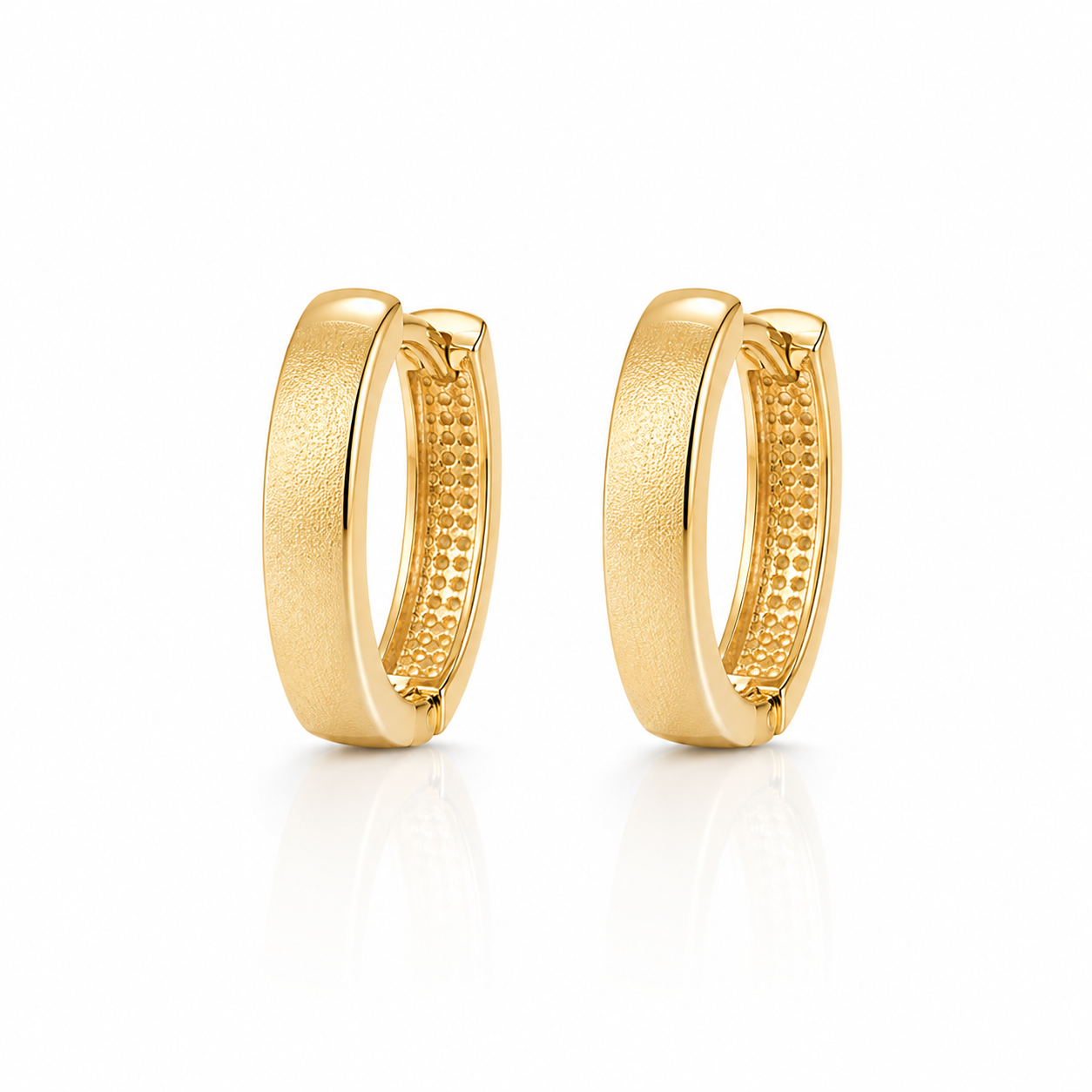 9ct Yellow Gold Plain Huggie Earrings