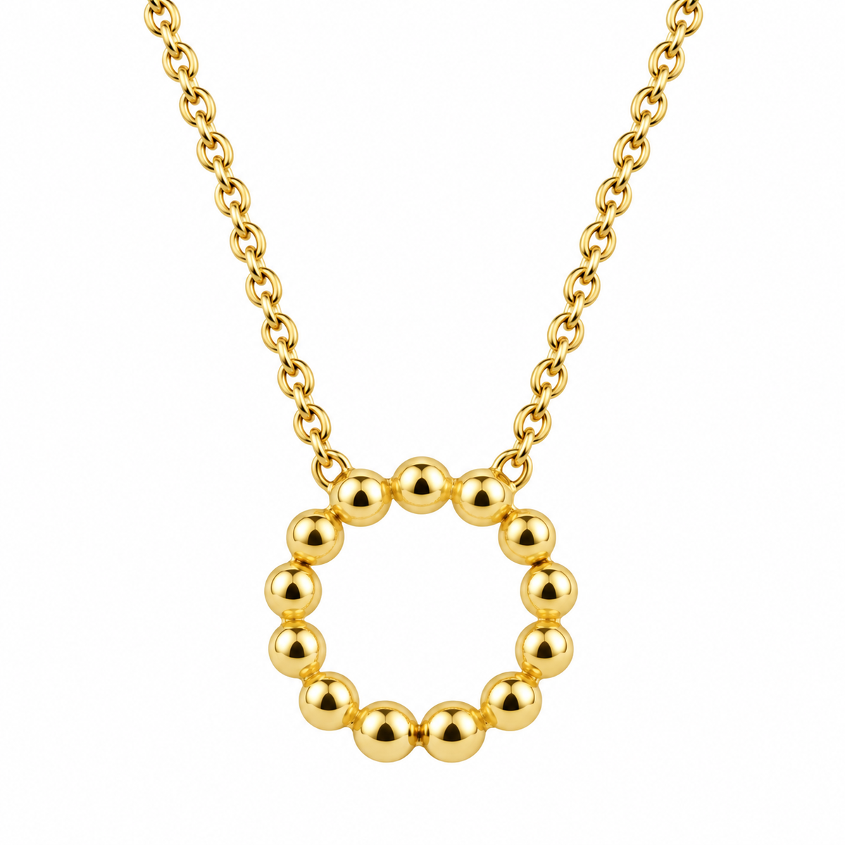 9ct Yellow Gold Circle Necklet