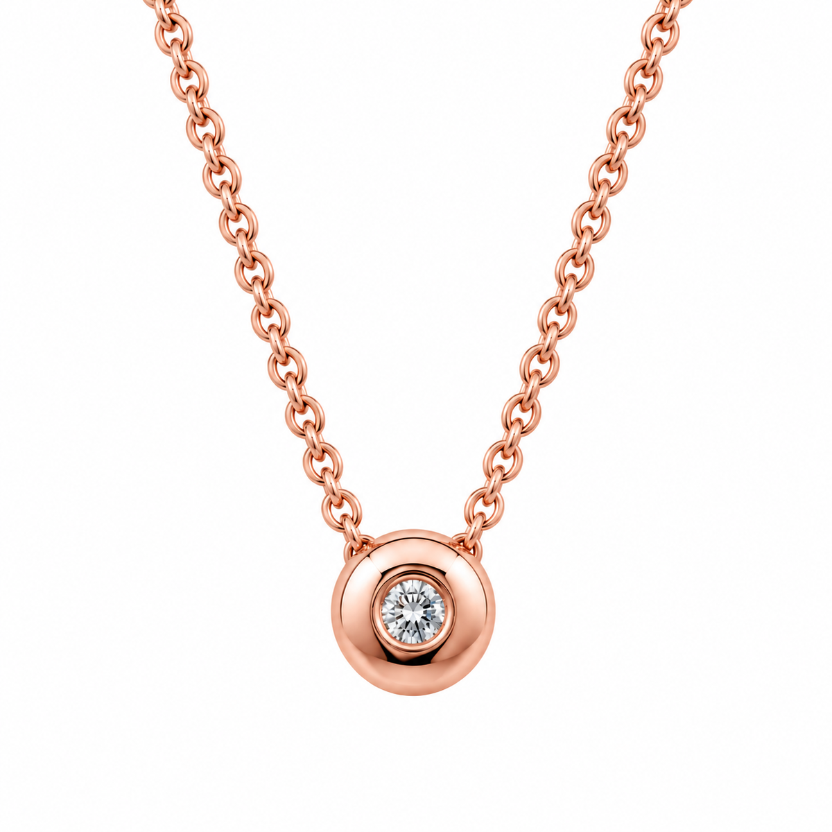 9ct Rose Gold Diamond Necklet
