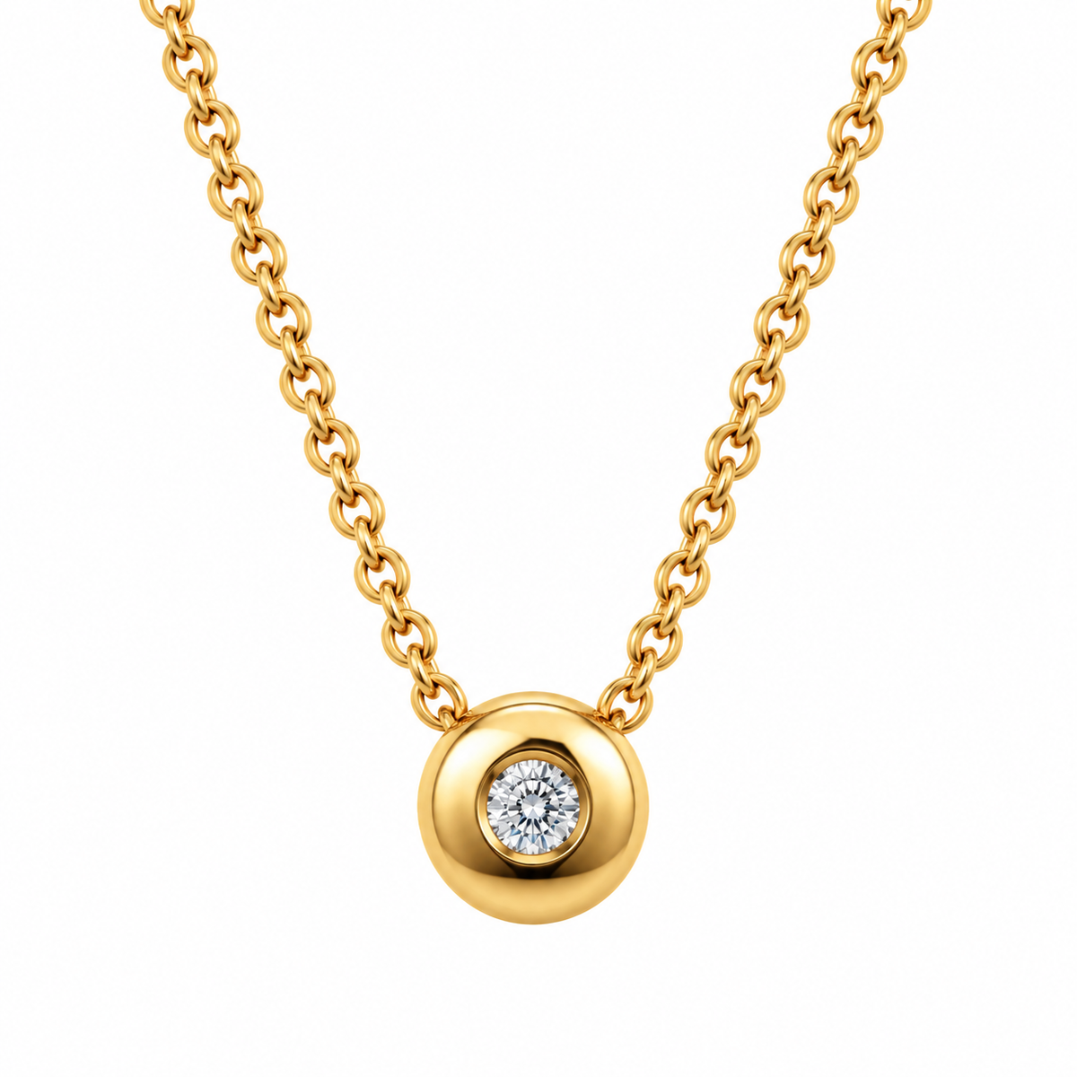 9ct Yellow Gold Diamond Necklet