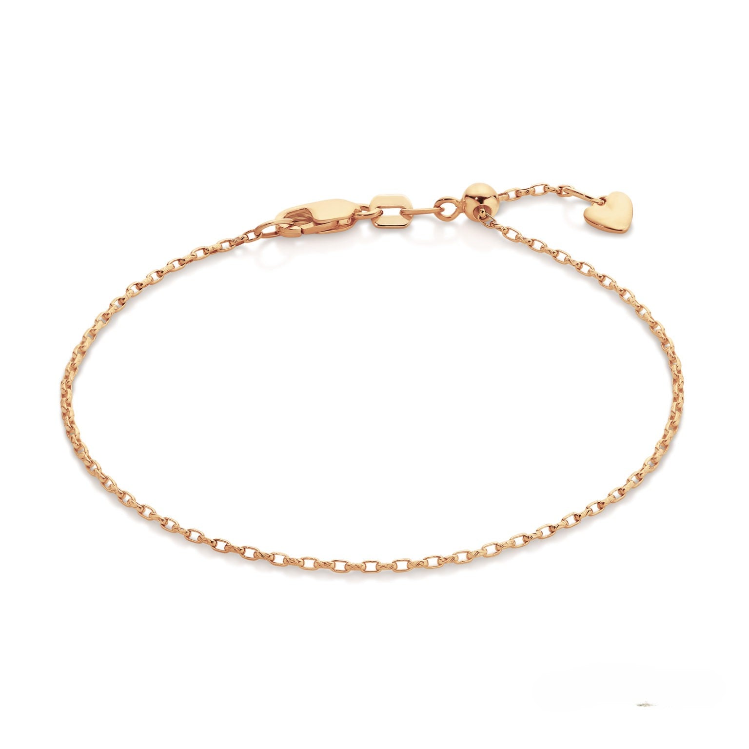 9ct Rose Gold Oval Belcher Adjustable Bracelet, 18cm