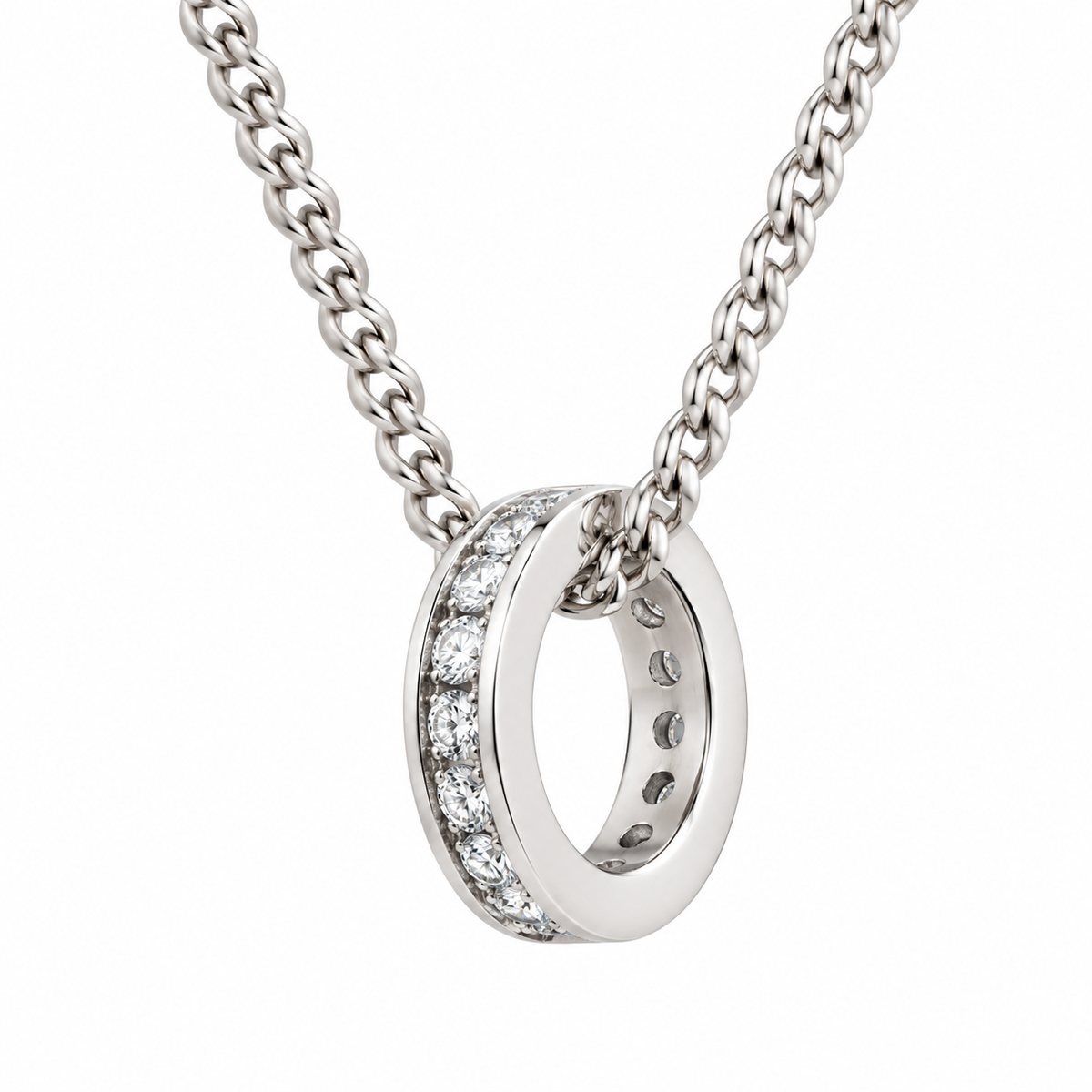 9ct White Gold Cubic Zirconia Pendant