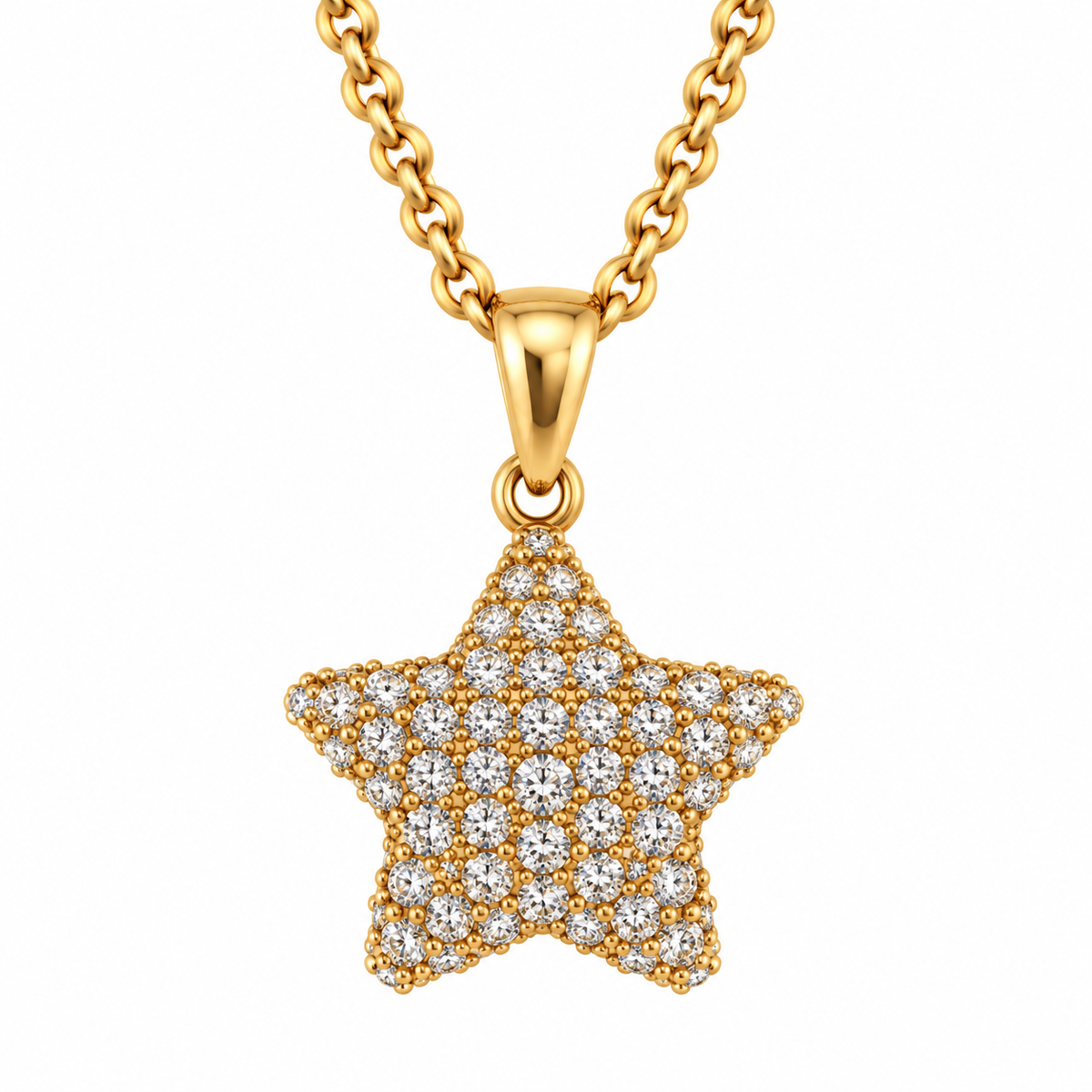 9ct Yellow Gold Cubic Zirconia Star Pendant