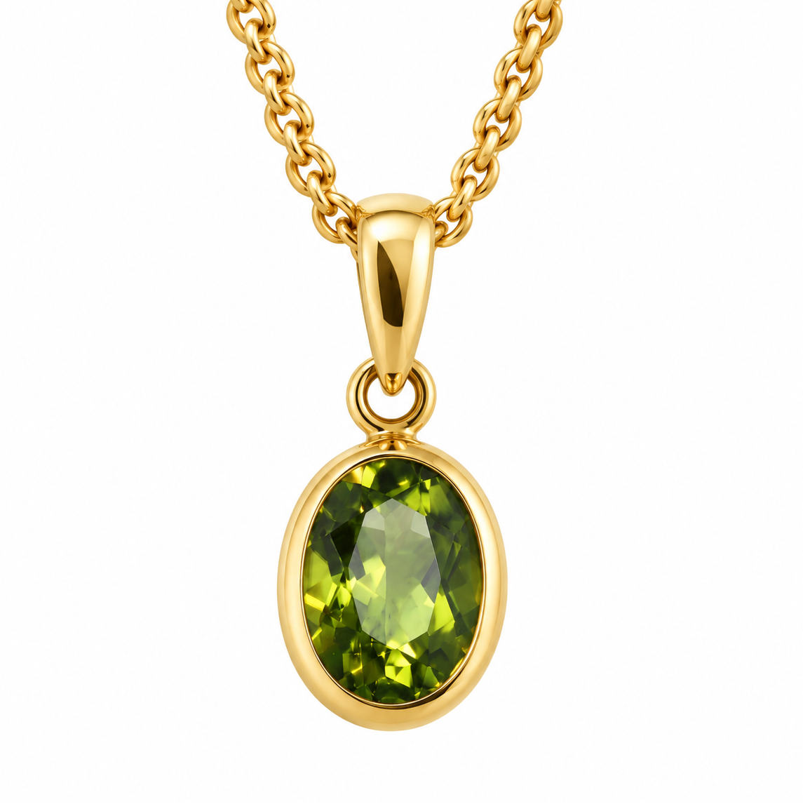 9ct Yellow Gold Peridot Pendant