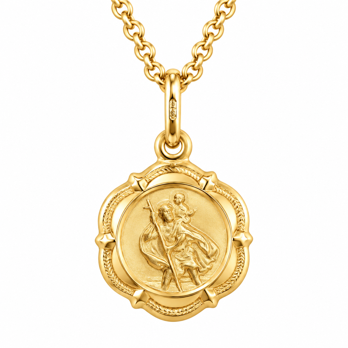 9ct Yellow Gold St Christopher Pendant