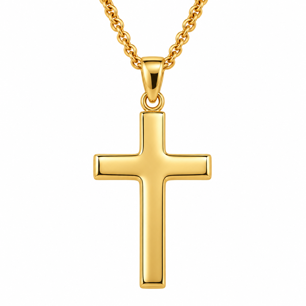 9ct Yellow Gold Plain Cross Pendant