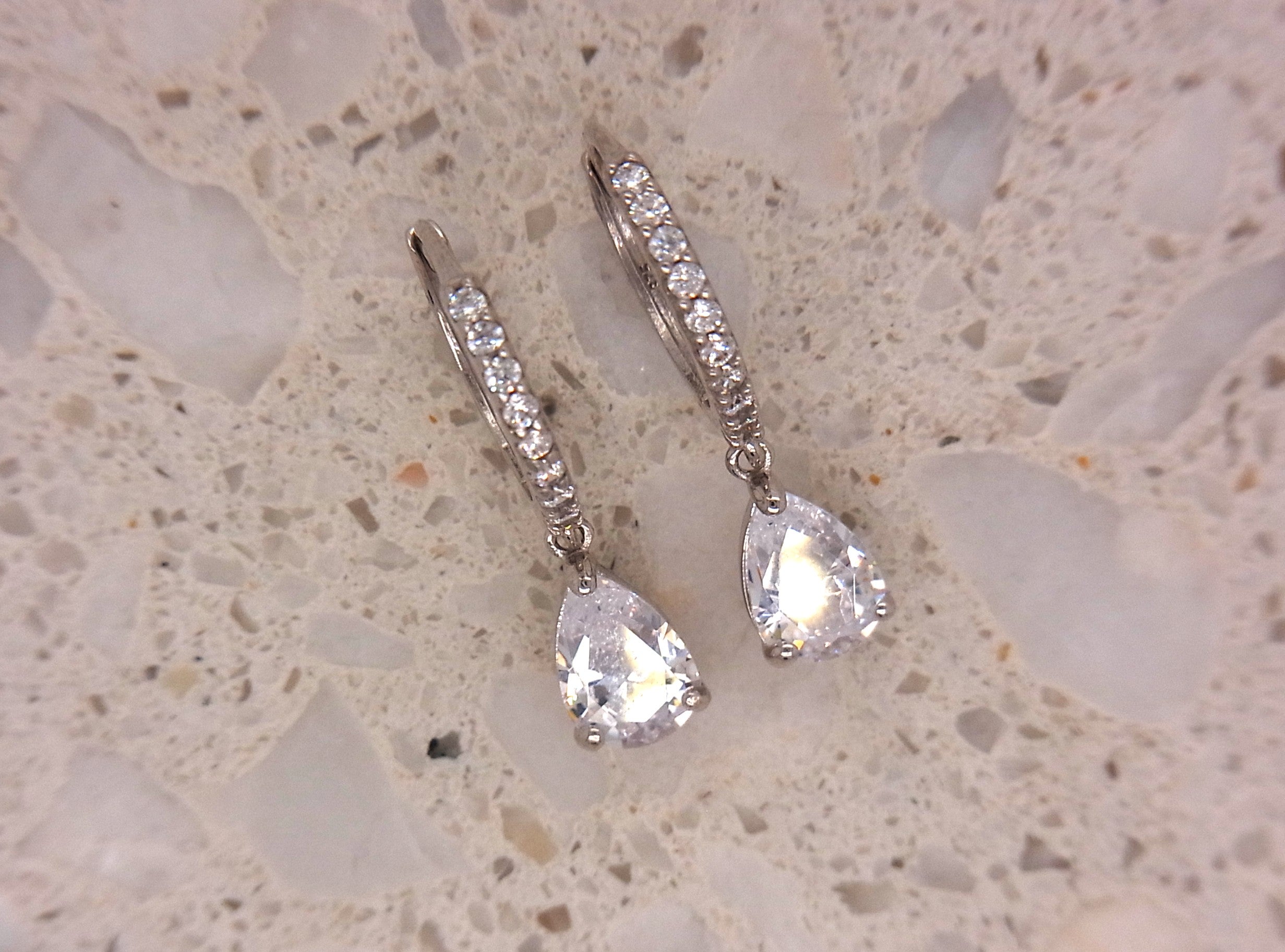 9ct White Gold 10mm Cubic Zirconia Huggie Earrings