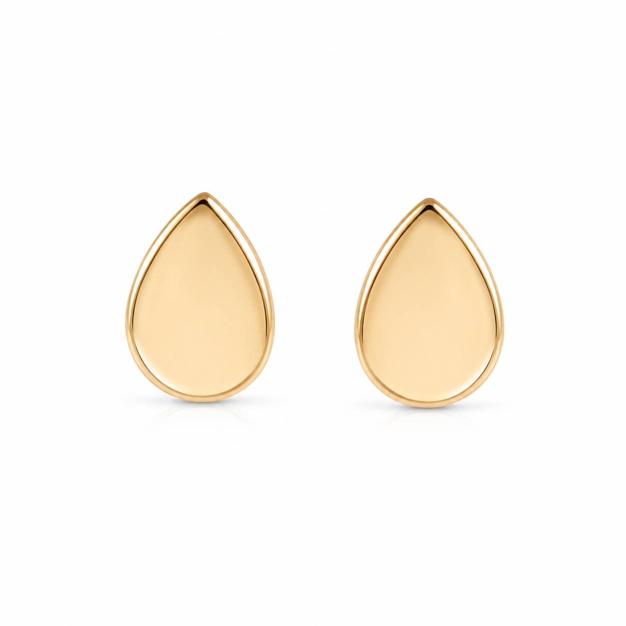 9ct Yellow Gold Curve Teardrop Stud Earrings