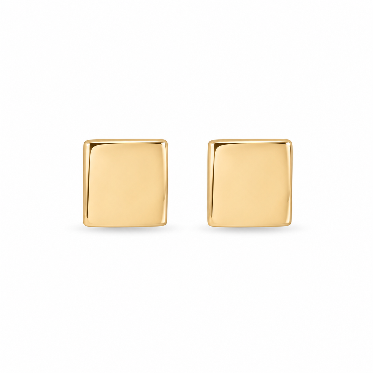 9ct Yellow Gold Square Stud Earrings