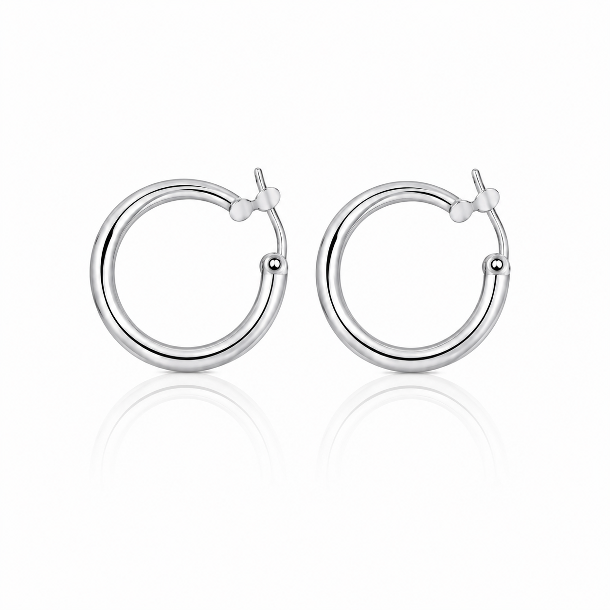9ct White Gold Small Hoop Earrings
