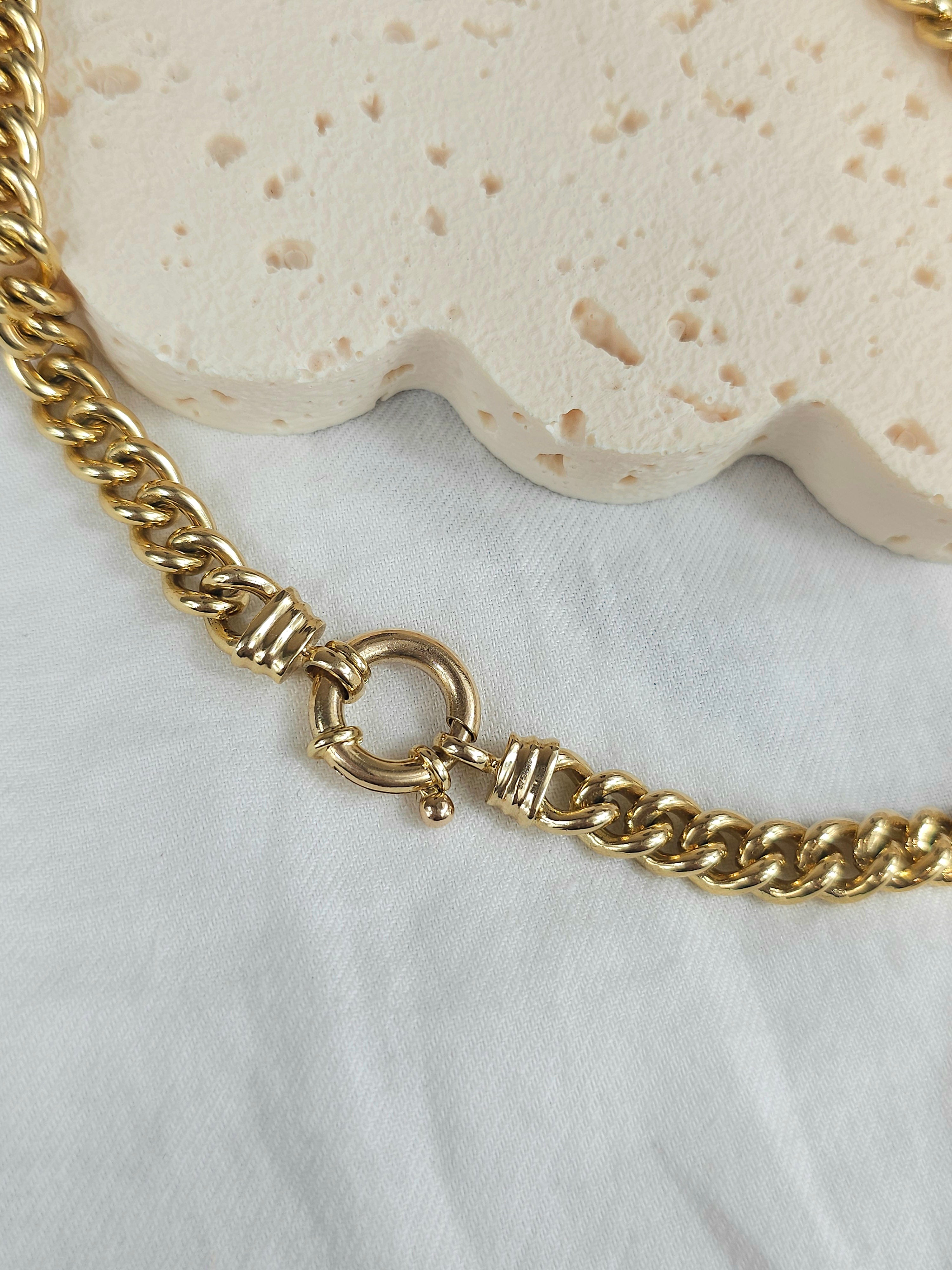 9ct Yellow Gold Silver filled Curb chain, 45cm